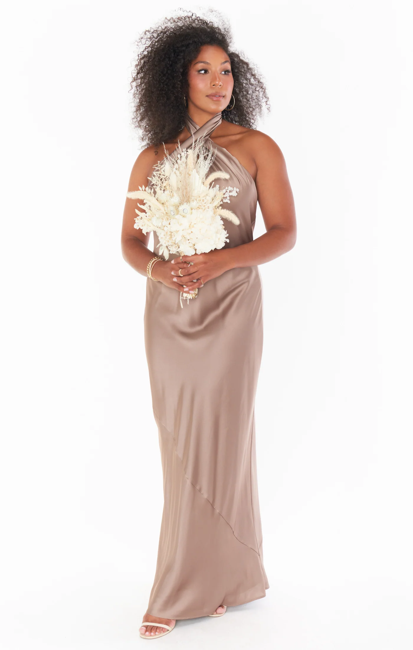 Jasmine Halter Maxi Dress ~ Dune Luxe Satin - Image 6