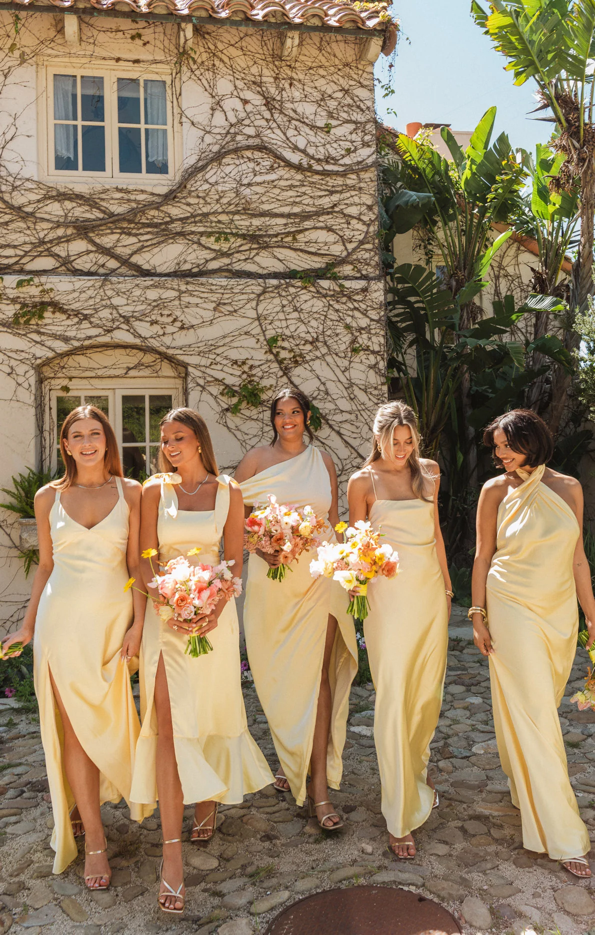 Jasmine Halter Maxi Dress ~ Pale Yellow Luxe Satin - Image 3