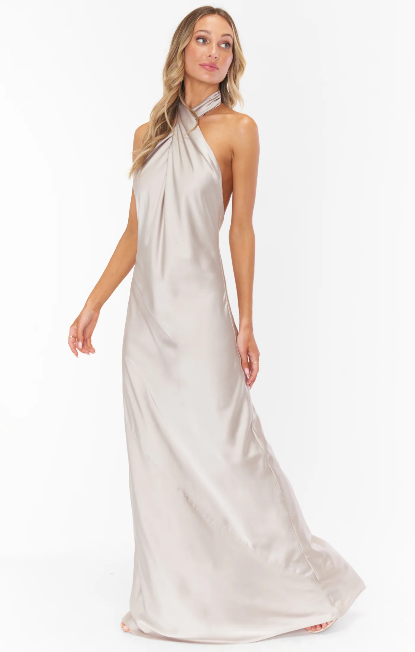 Jasmine Halter Maxi Dress ~ Show Me The Ring Luxe Satin - Image 4
