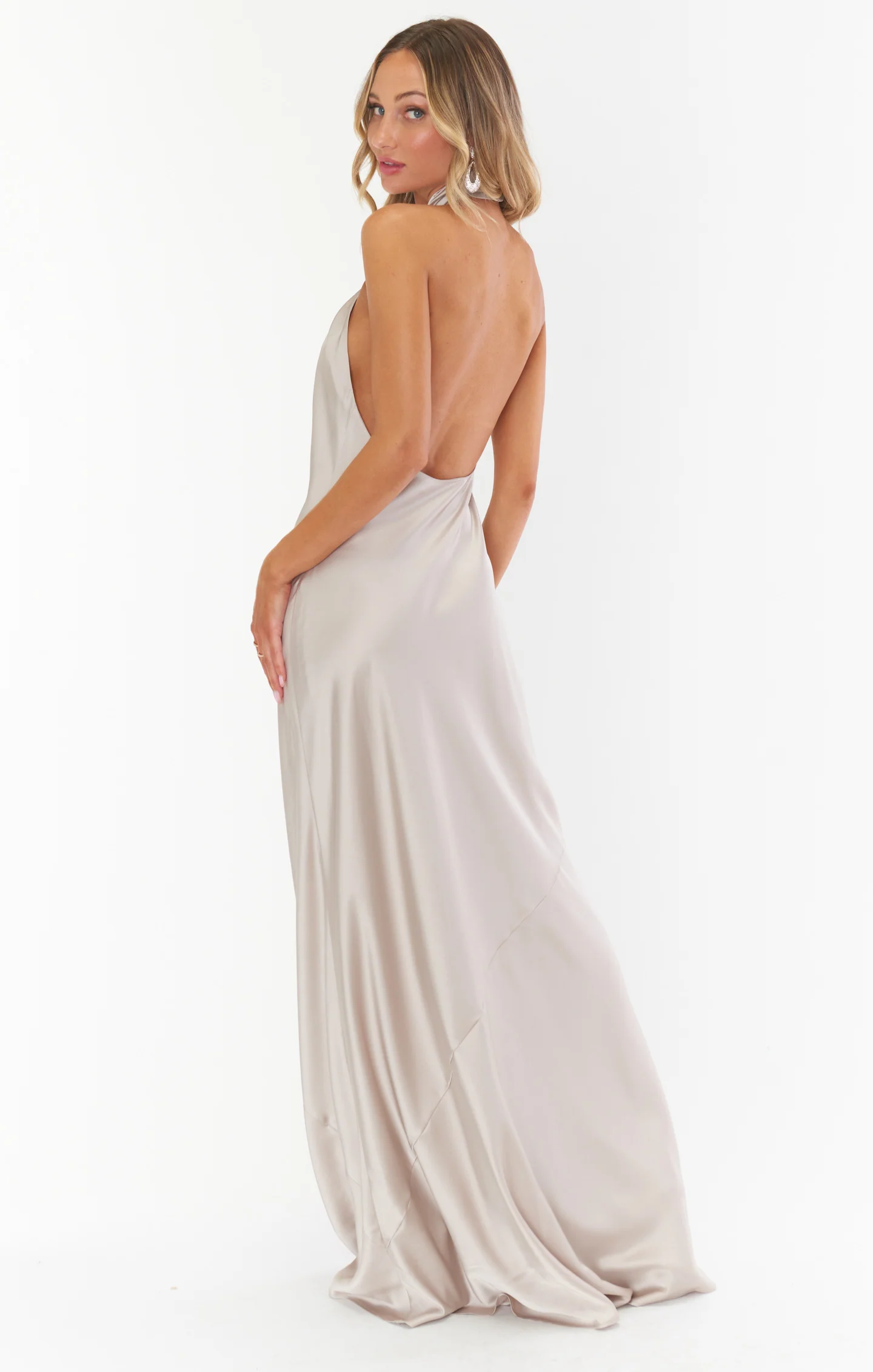 Jasmine Halter Maxi Dress ~ Show Me The Ring Luxe Satin - Image 5