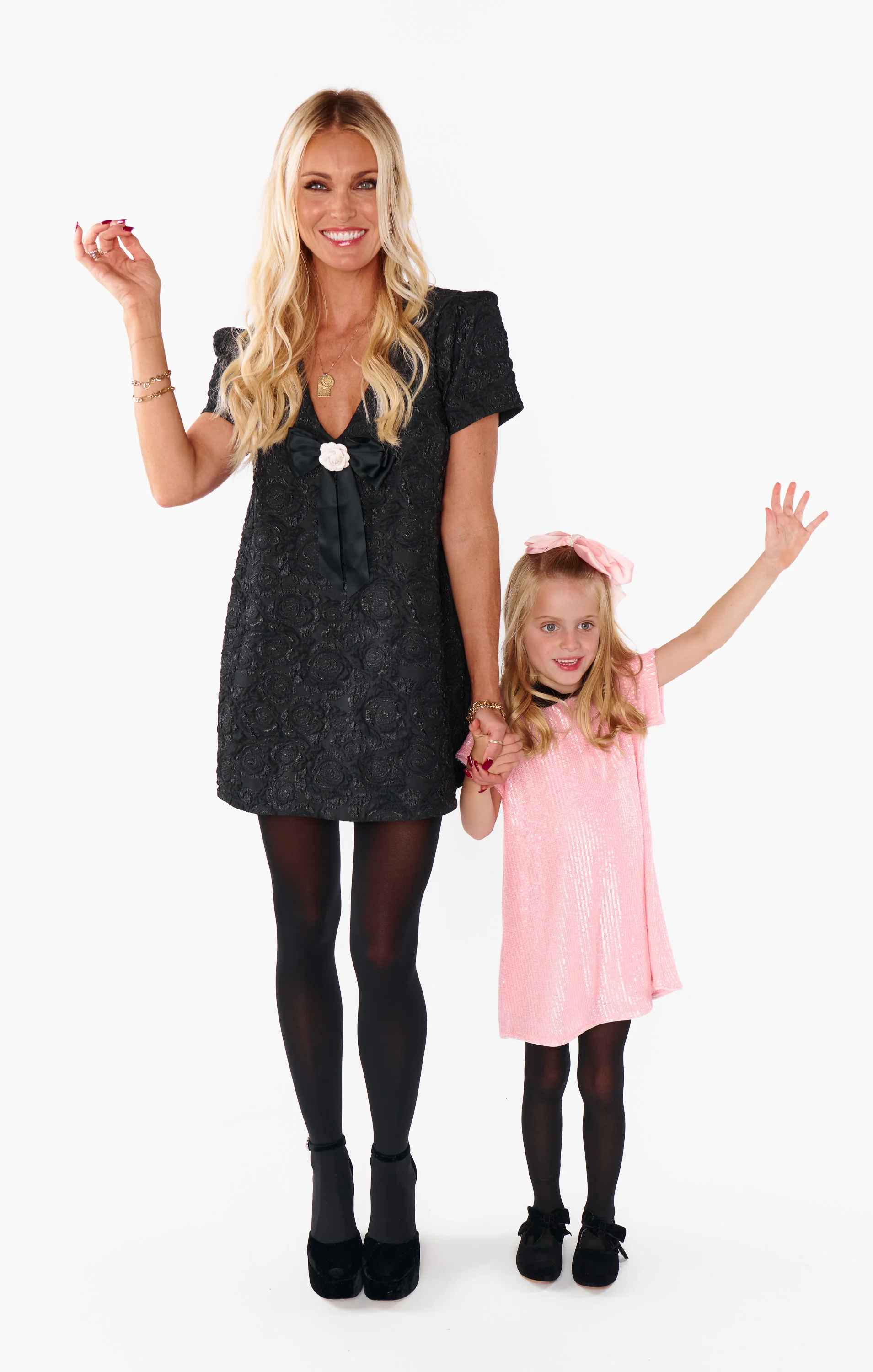Jeanette Dress ~ Black Blooms Jacquard - Image 2