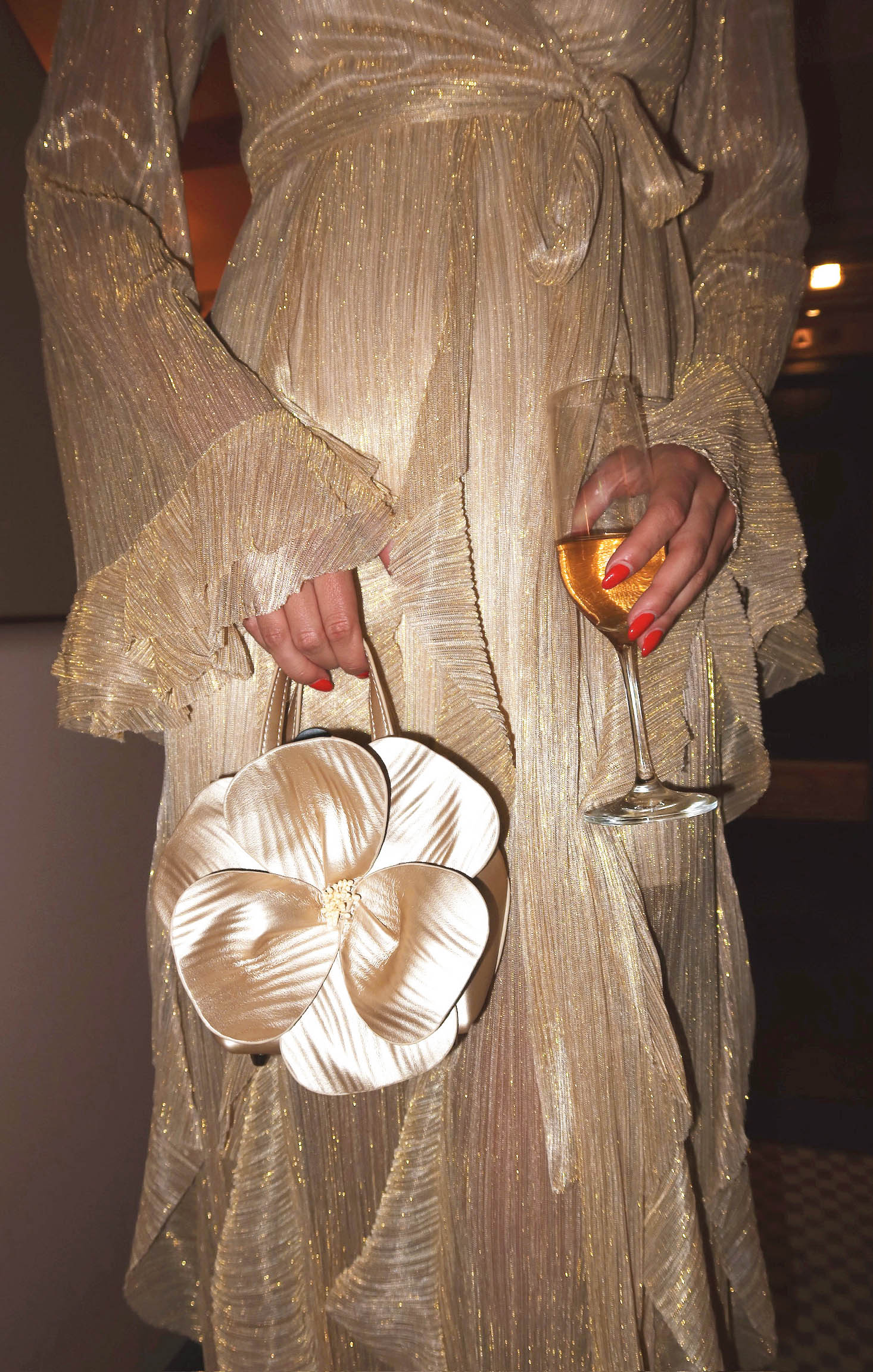 Jenny Ruffle Maxi Dress ~ Gold Glimmer - Image 2