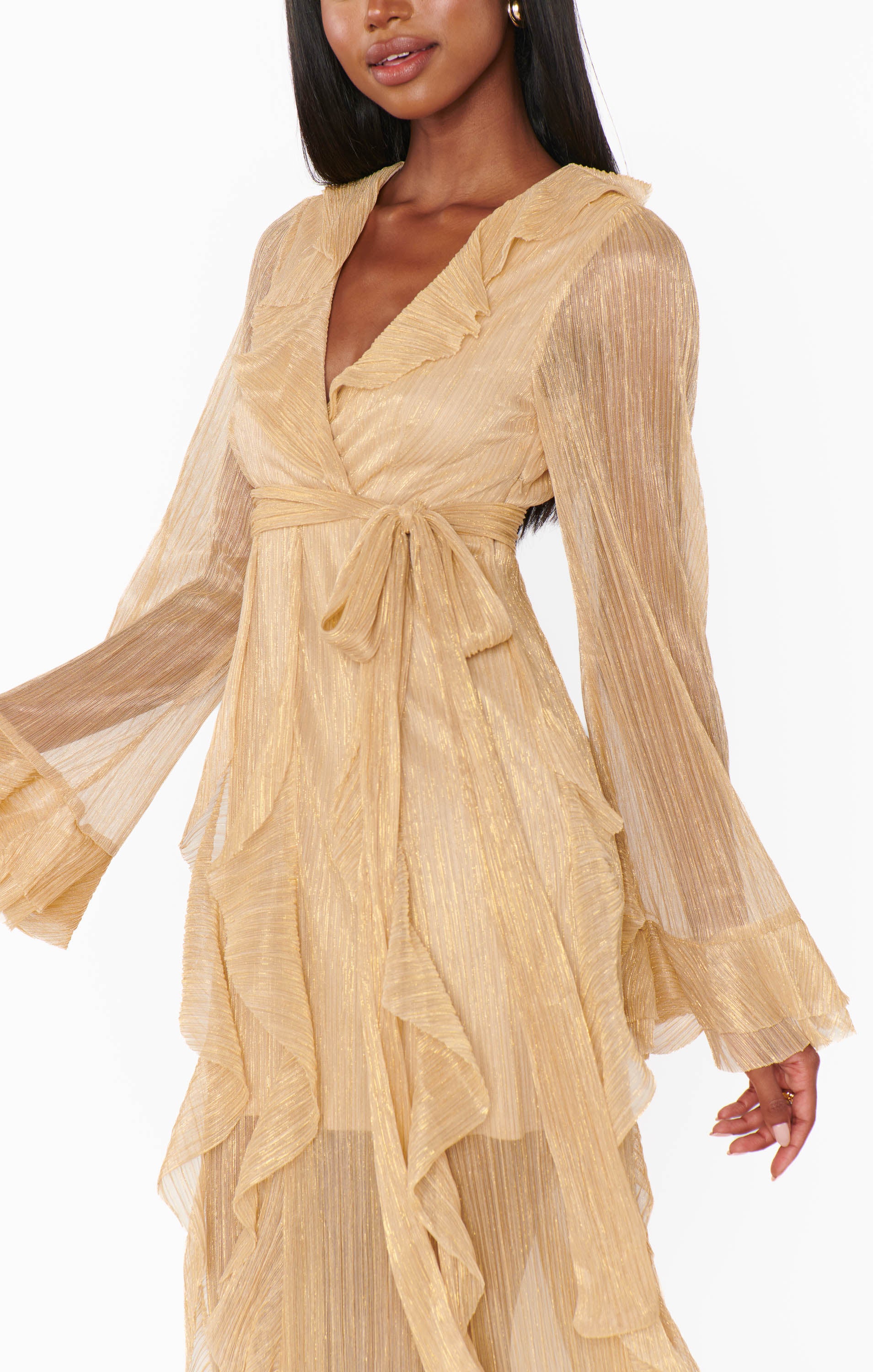 Jenny Ruffle Maxi Dress ~ Gold Glimmer - Image 5