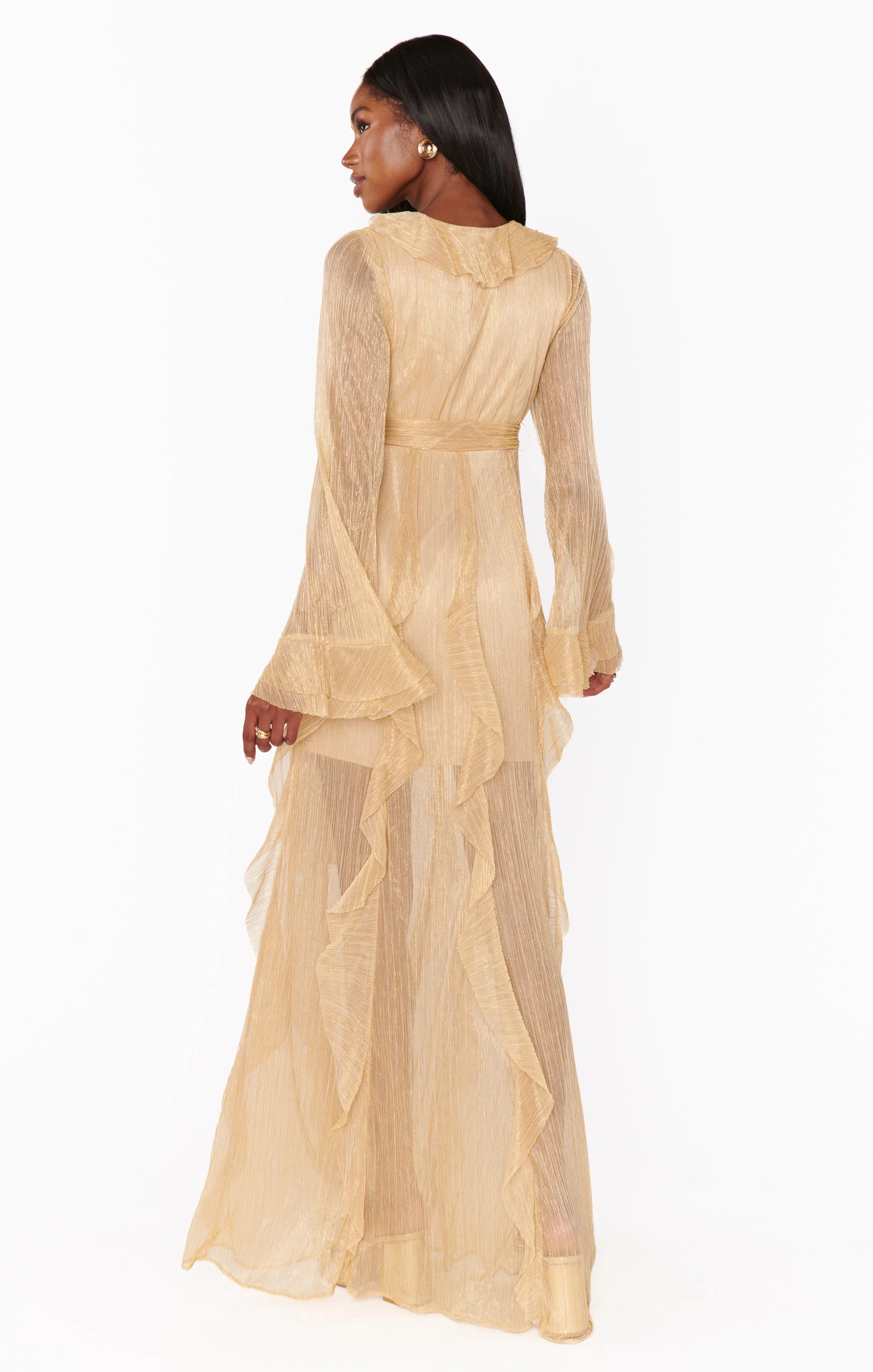 Jenny Ruffle Maxi Dress ~ Gold Glimmer - Image 8
