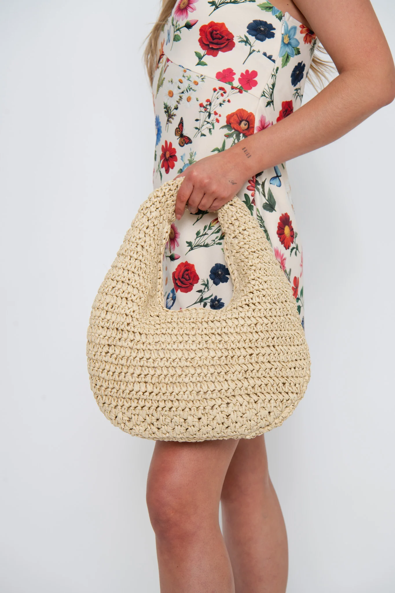 Raffia Hobo Bag ~ Light Tan - Image 3