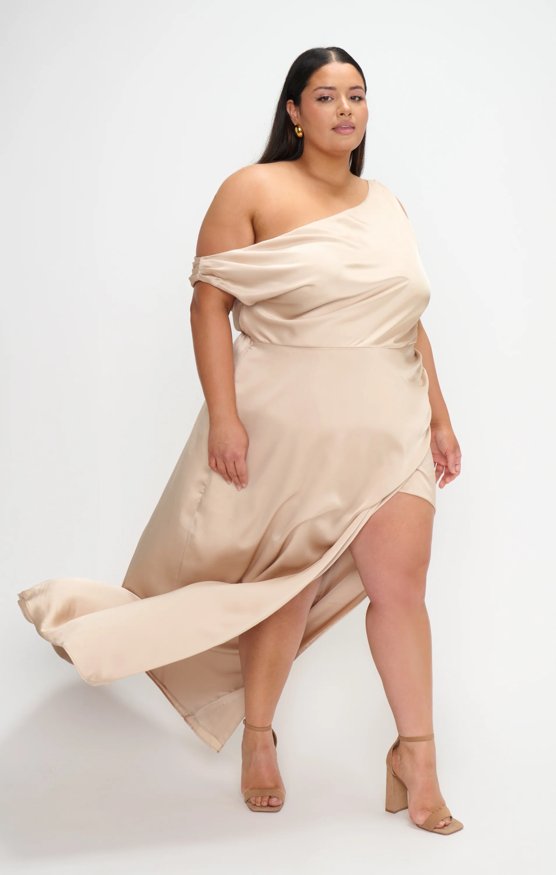 Jodie Dress ~ Champagne Luxe Satin - Image 13