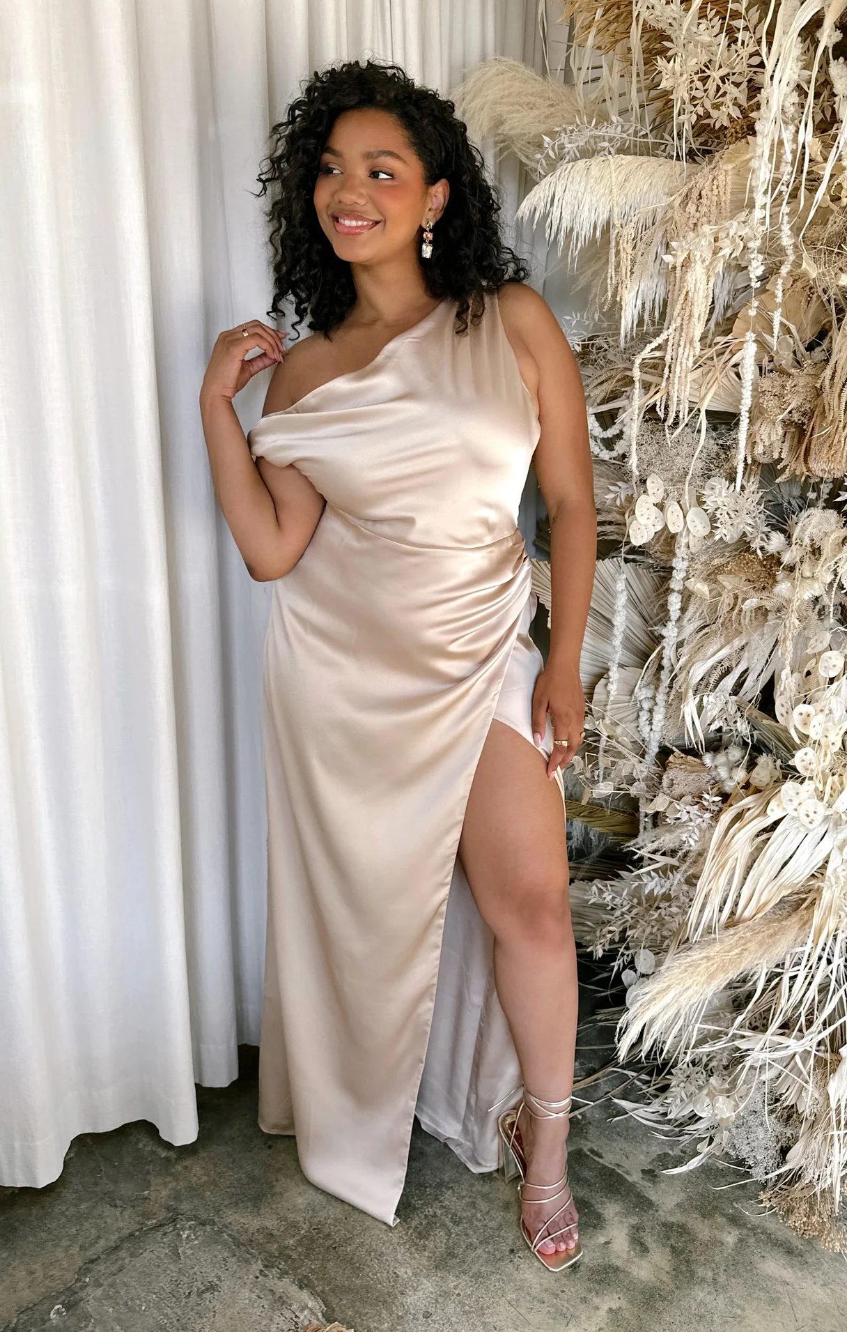 Jodie Dress ~ Champagne Luxe Satin - Image 4