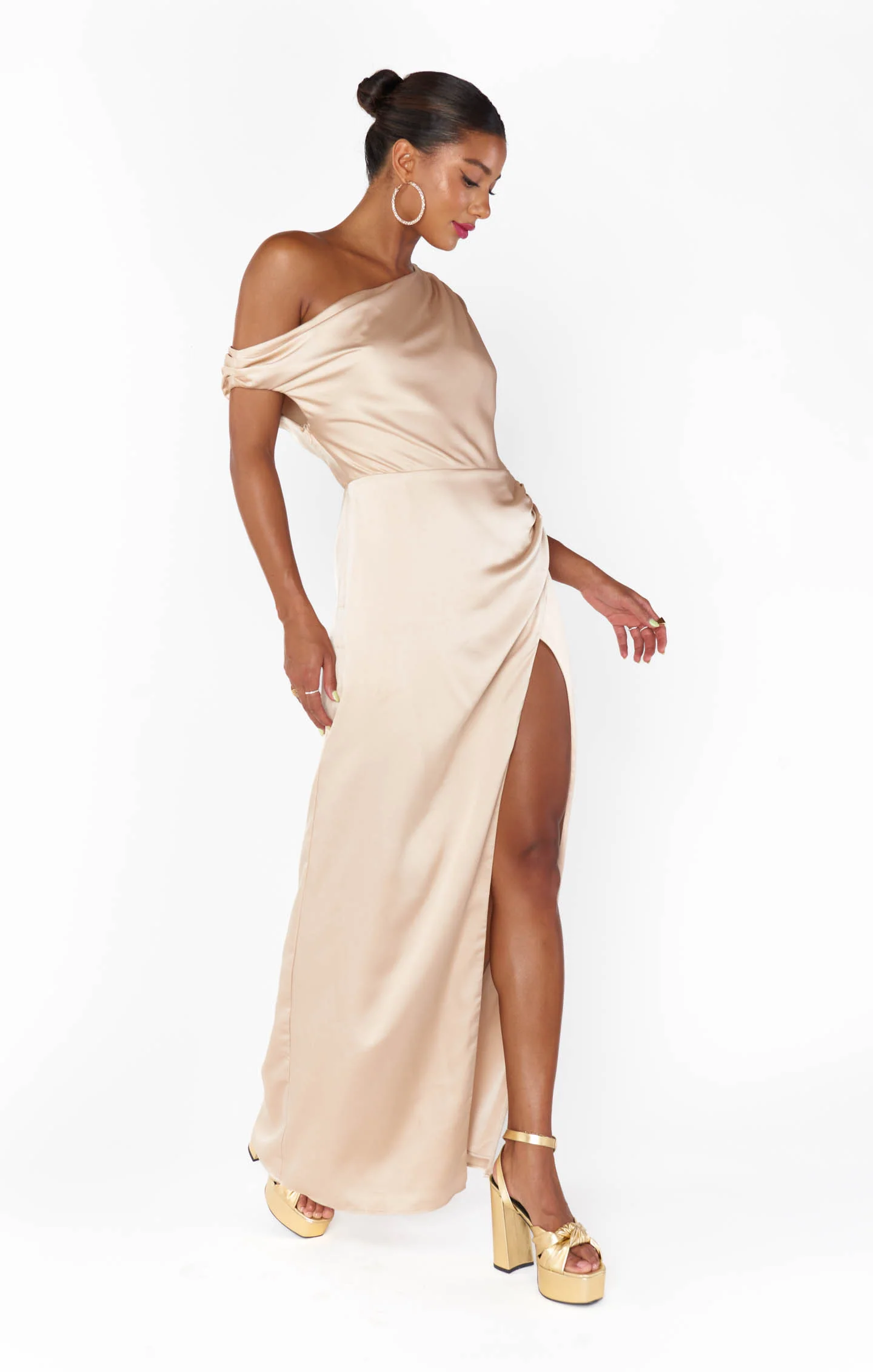Jodie Dress ~ Champagne Luxe Satin - Image 6