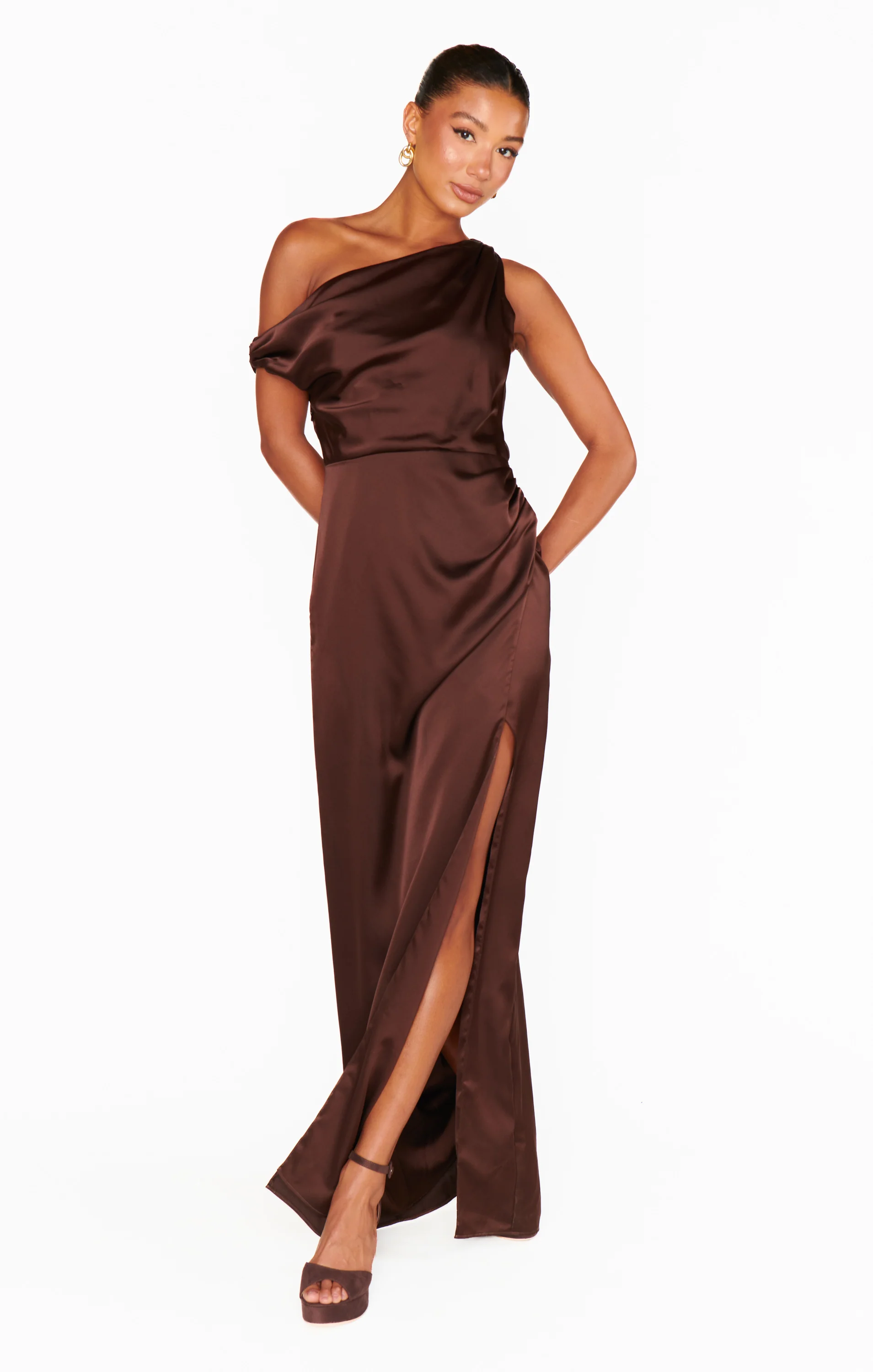 Jodie Dress ~ Chocolate Luxe Satin - Image 5