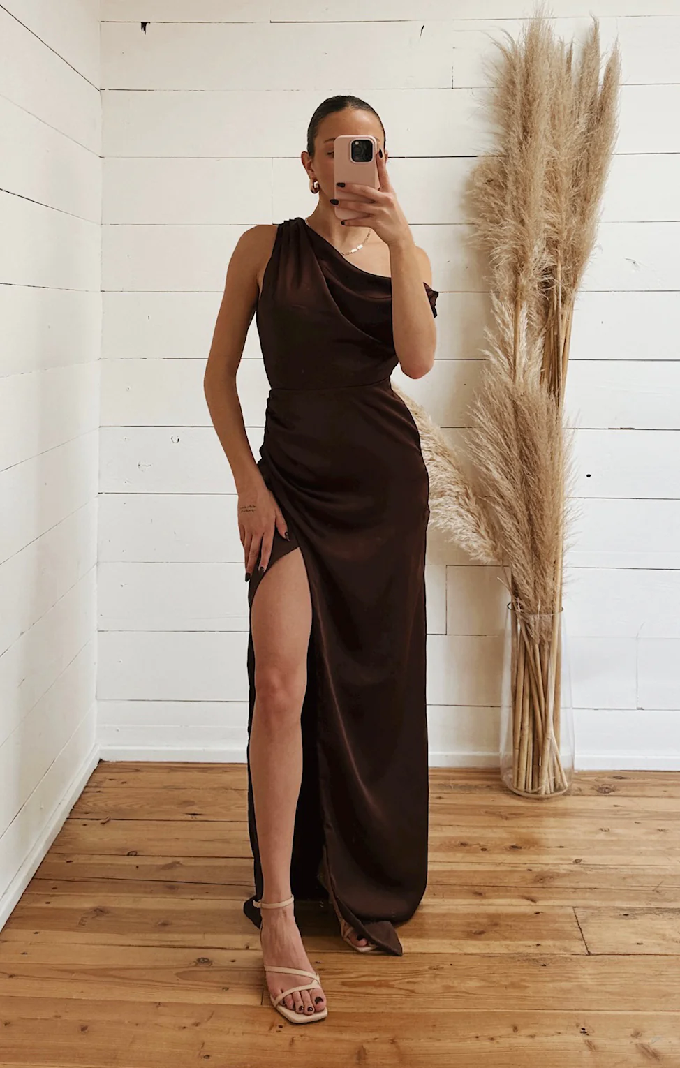 Jodie Dress ~ Chocolate Luxe Satin - Image 6