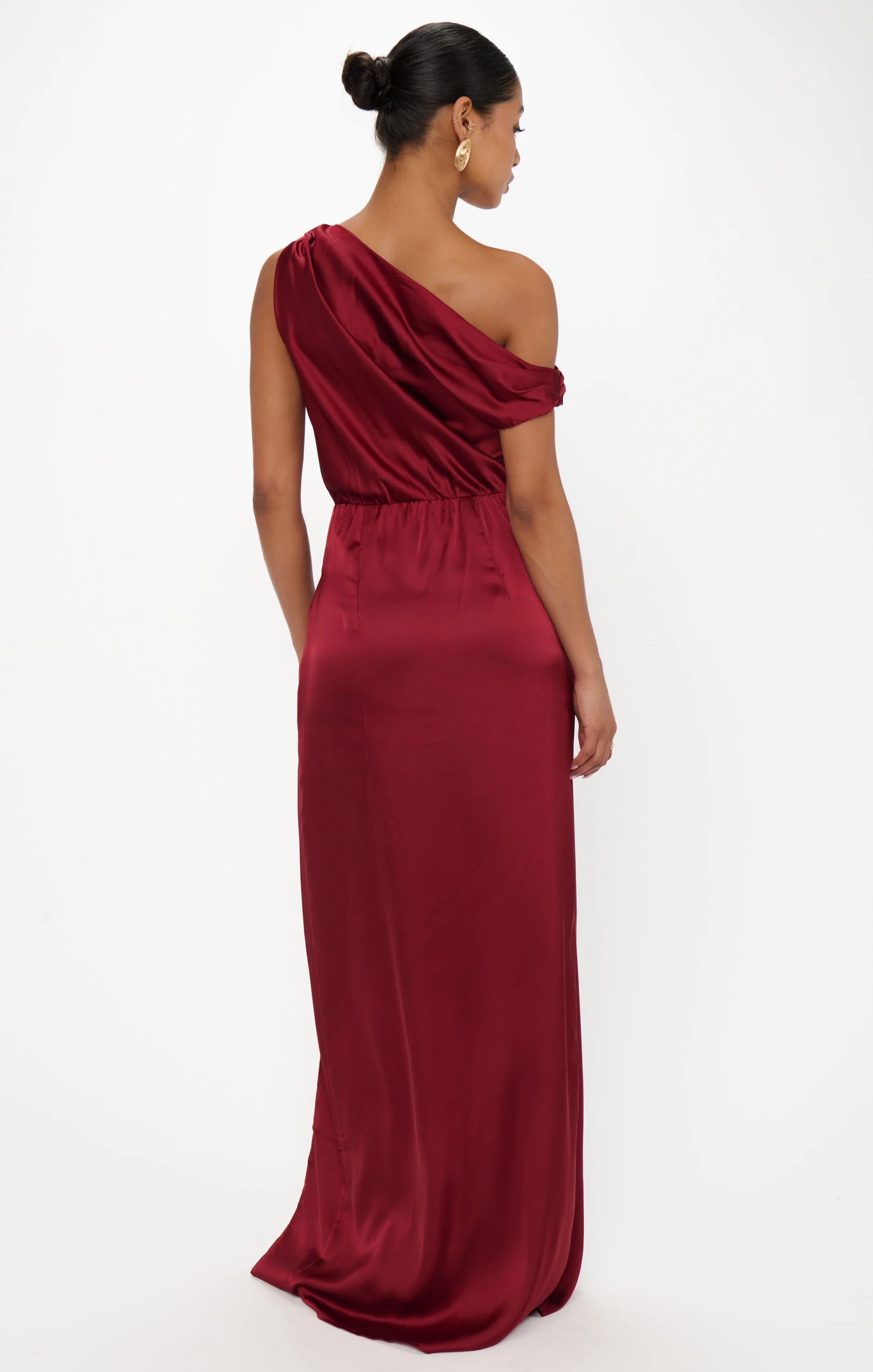 Jodie Dress ~ Cranberry Luxe Satin - Image 2