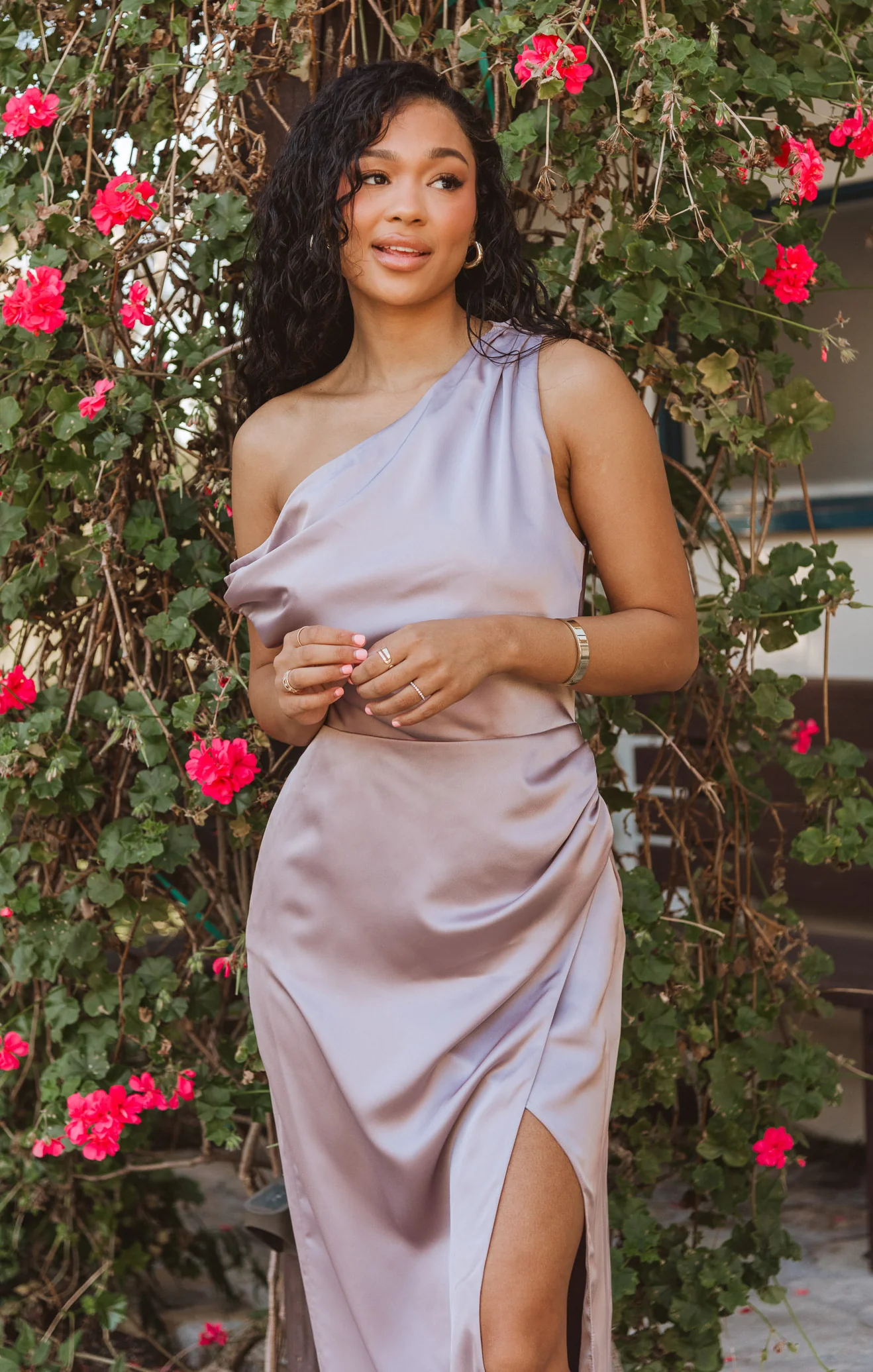 Jodie Dress ~ Dusty Purple Luxe Satin - Image 3