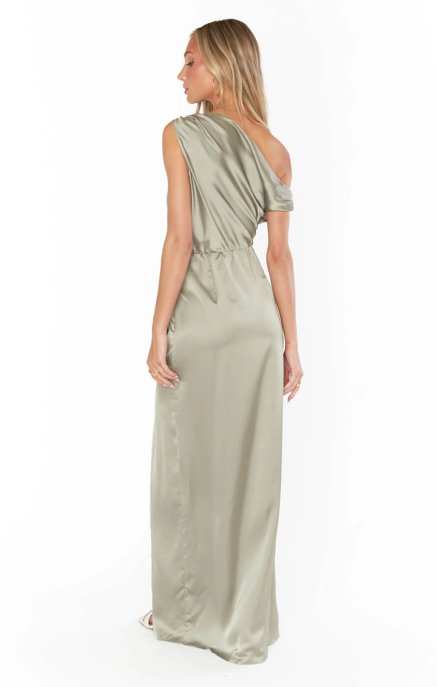 Jodie Dress ~ Moss Green Luxe Satin - Image 5