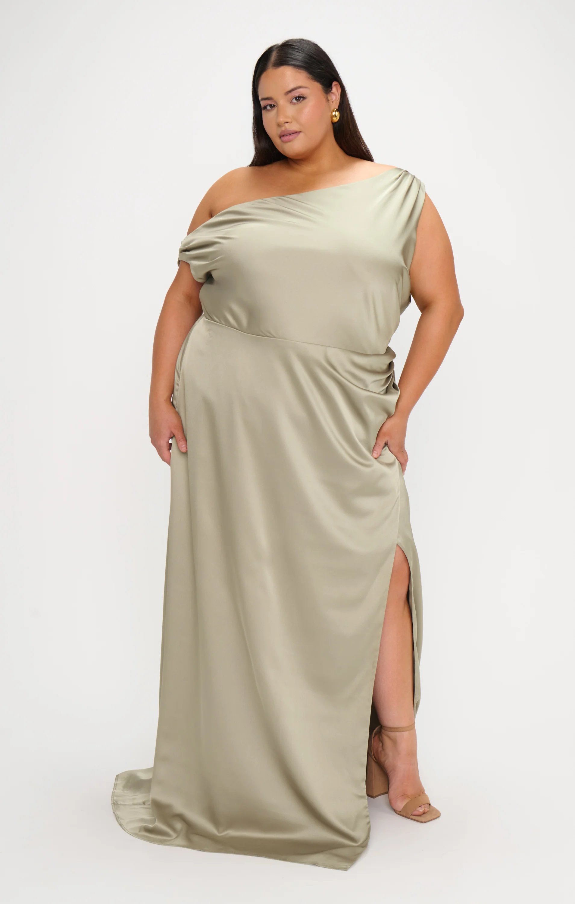 Jodie Dress ~ Moss Green Luxe Satin - Image 8