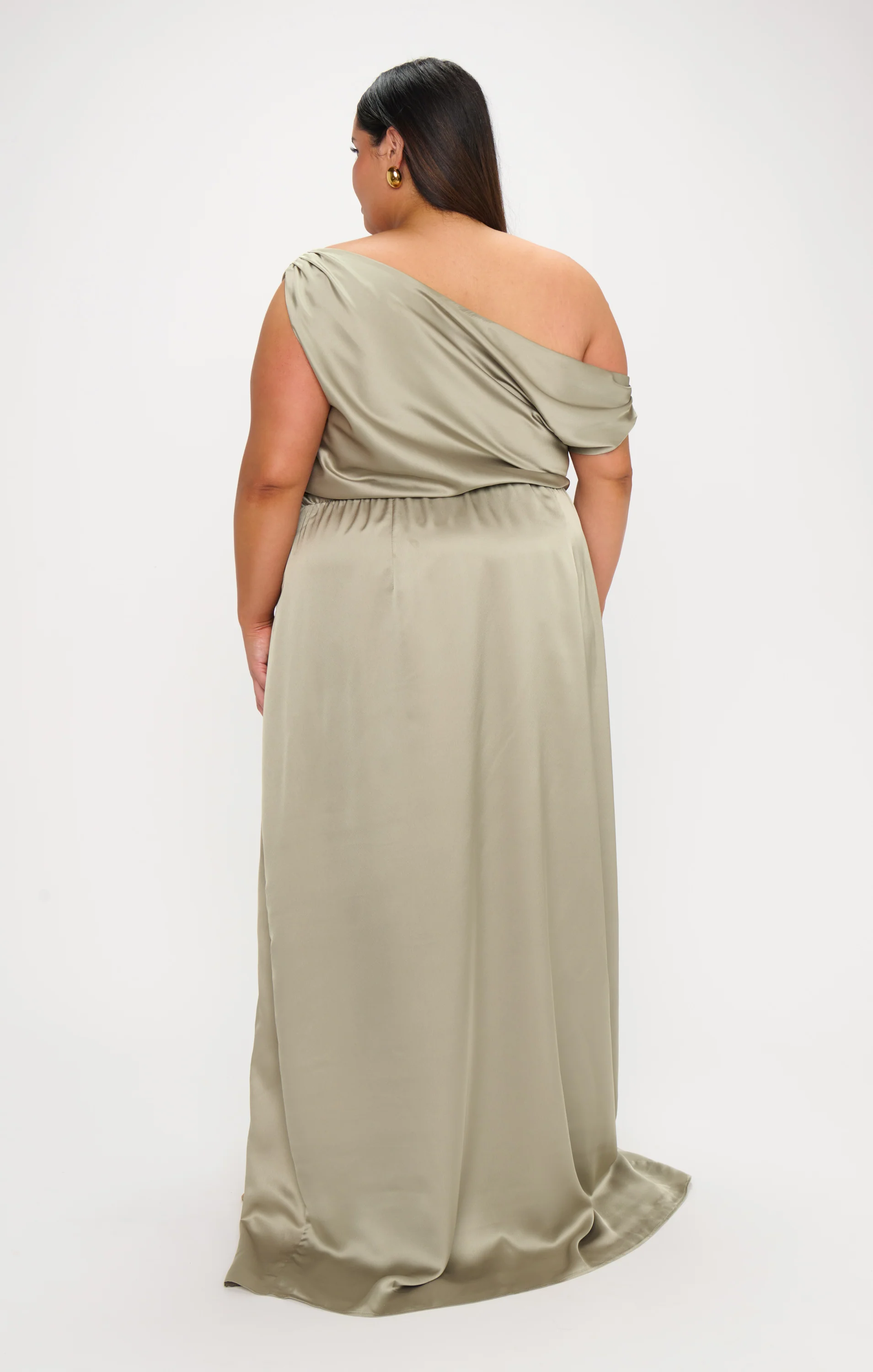 Jodie Dress ~ Moss Green Luxe Satin - Image 9