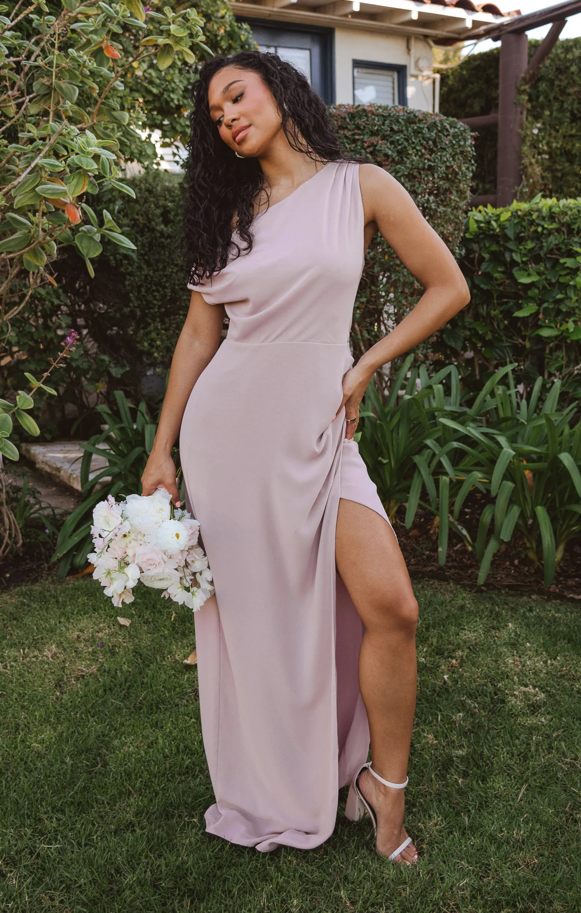 Jodie Dress ~ Neutral Mauve Chiffon - Image 3