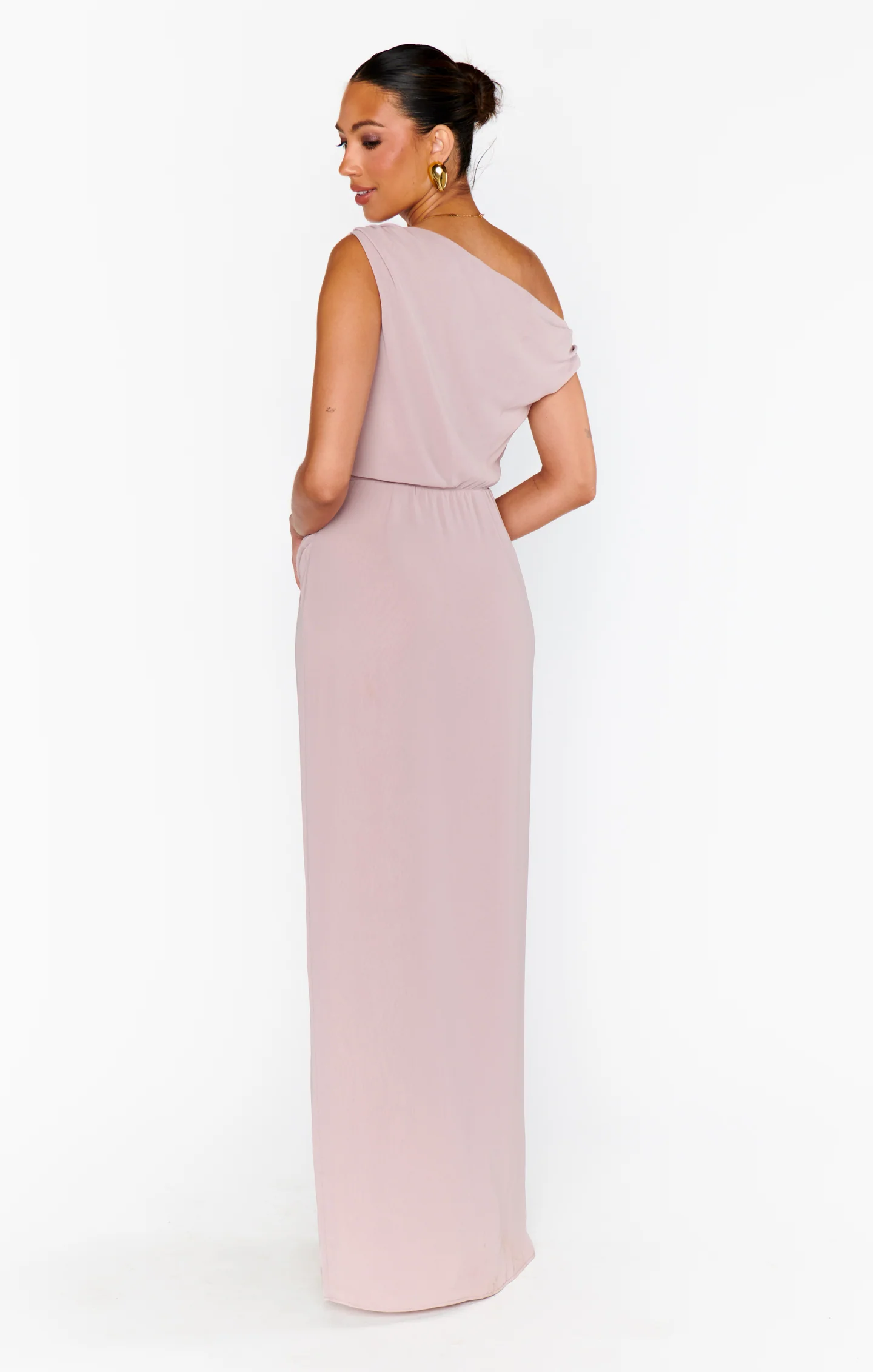 Jodie Dress ~ Neutral Mauve Chiffon - Image 5