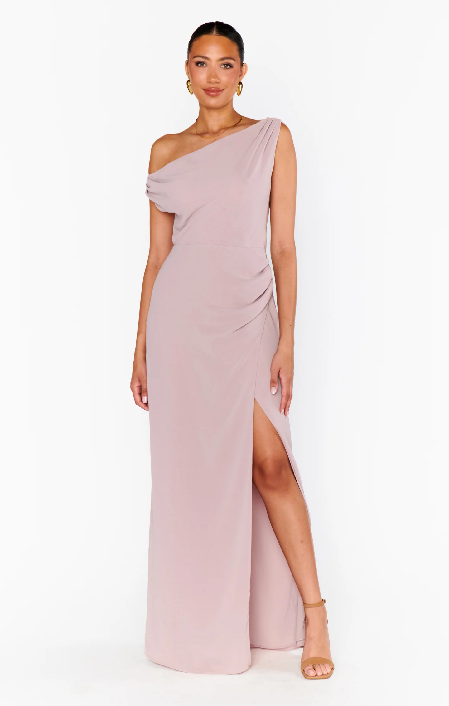Jodie Dress ~ Neutral Mauve Chiffon - Image 6