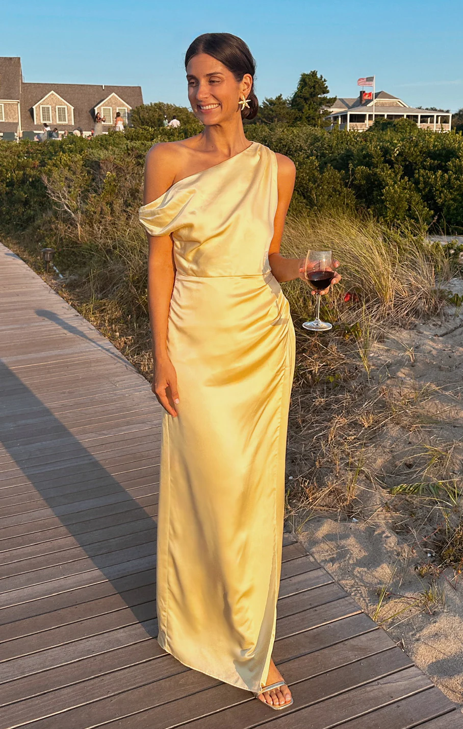Jodie Dress ~ Pale Yellow Luxe Satin - Image 4
