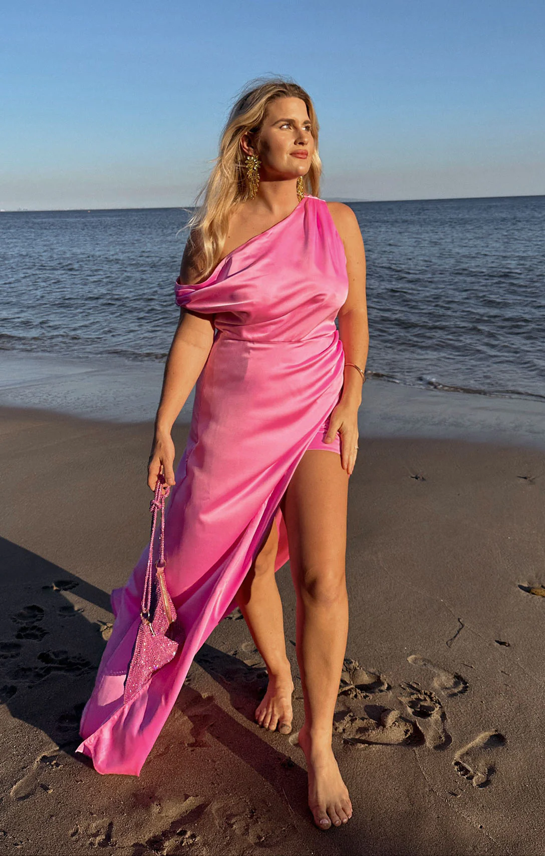 Jodie Dress ~ Pink Luxe Satin - Image 2