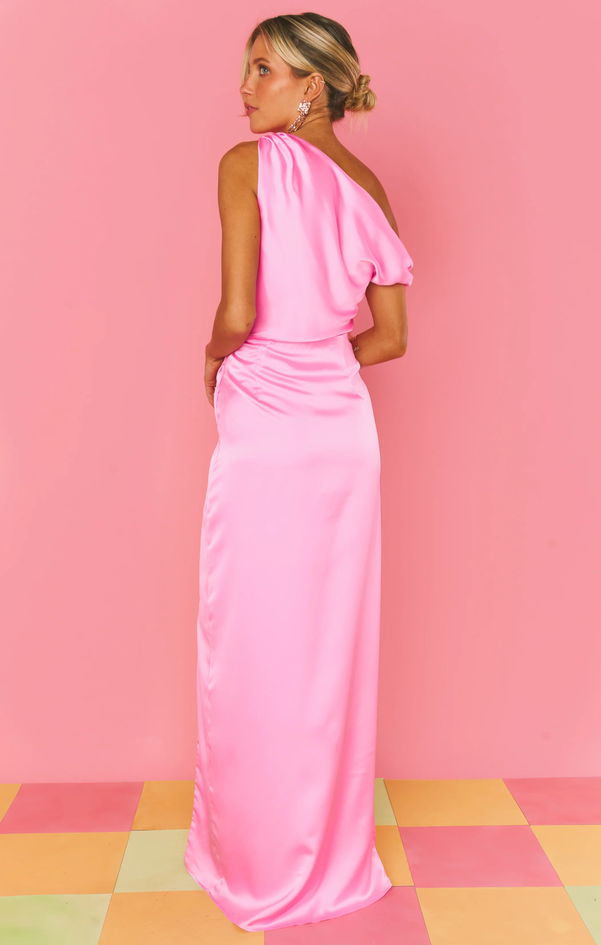 Jodie Dress ~ Pink Luxe Satin - Image 4