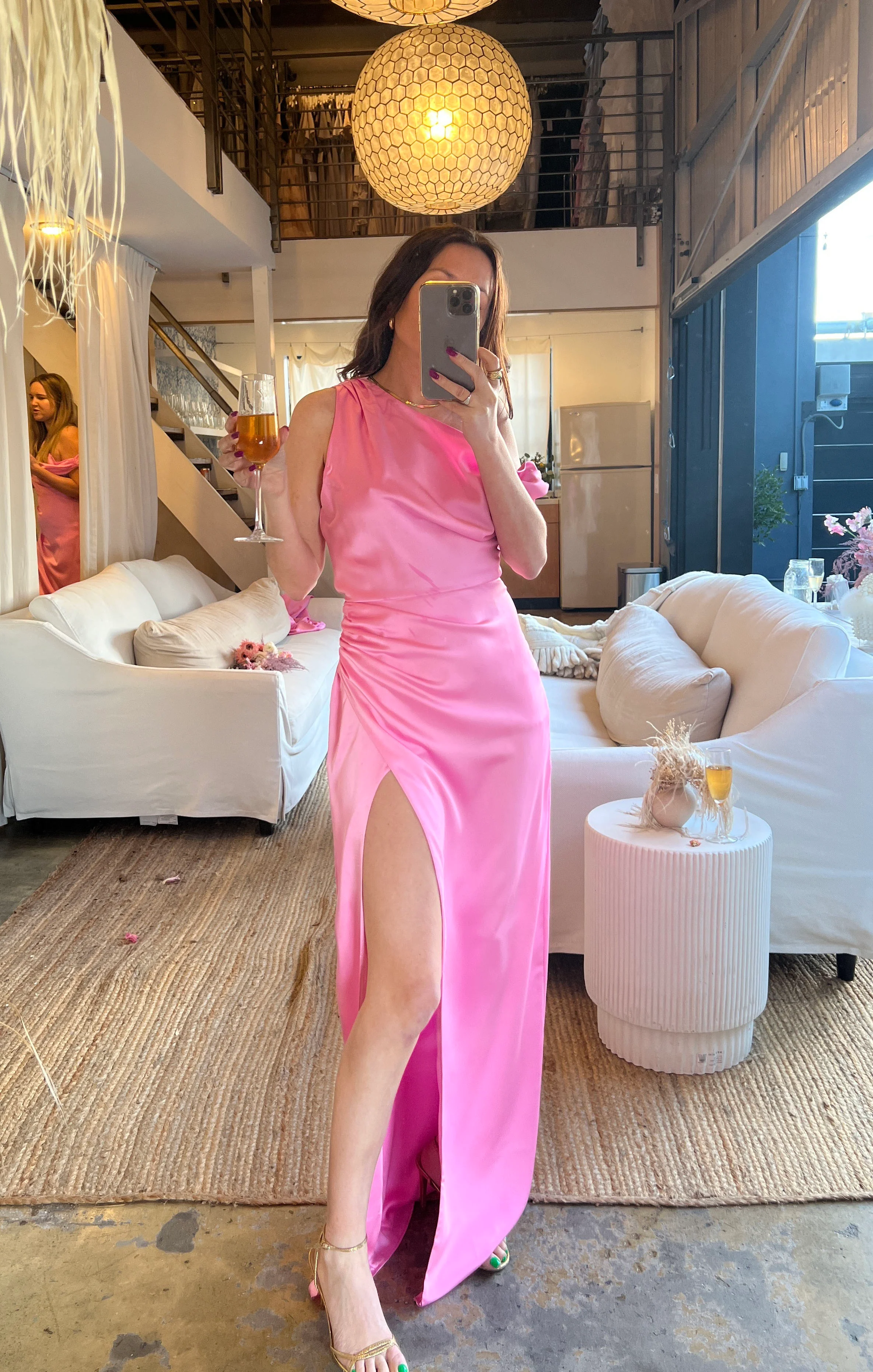 Jodie Dress ~ Pink Luxe Satin - Image 7