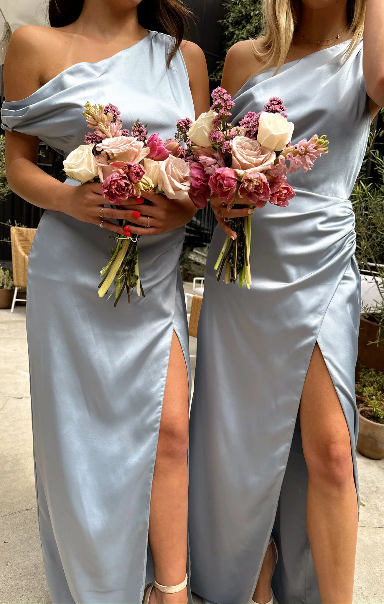 Jodie Dress ~ Steel Blue Luxe Satin - Image 6