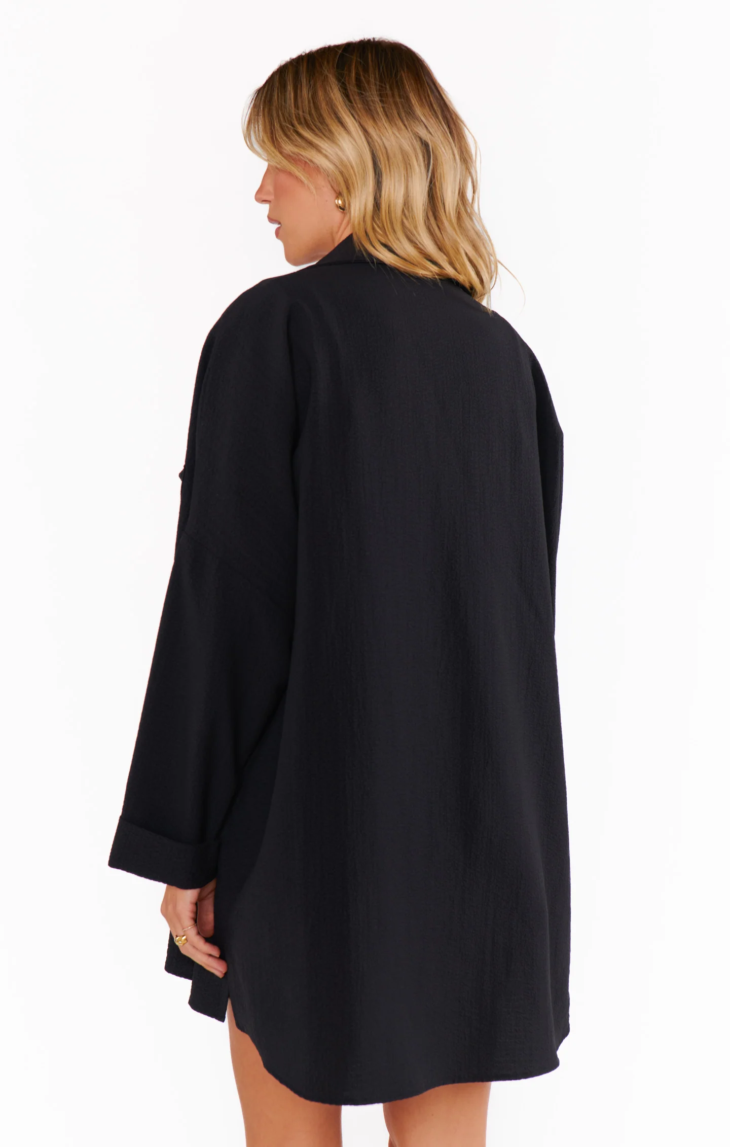 Johns Button Down Shirt ~ Black Crinkle Flow - Image 9