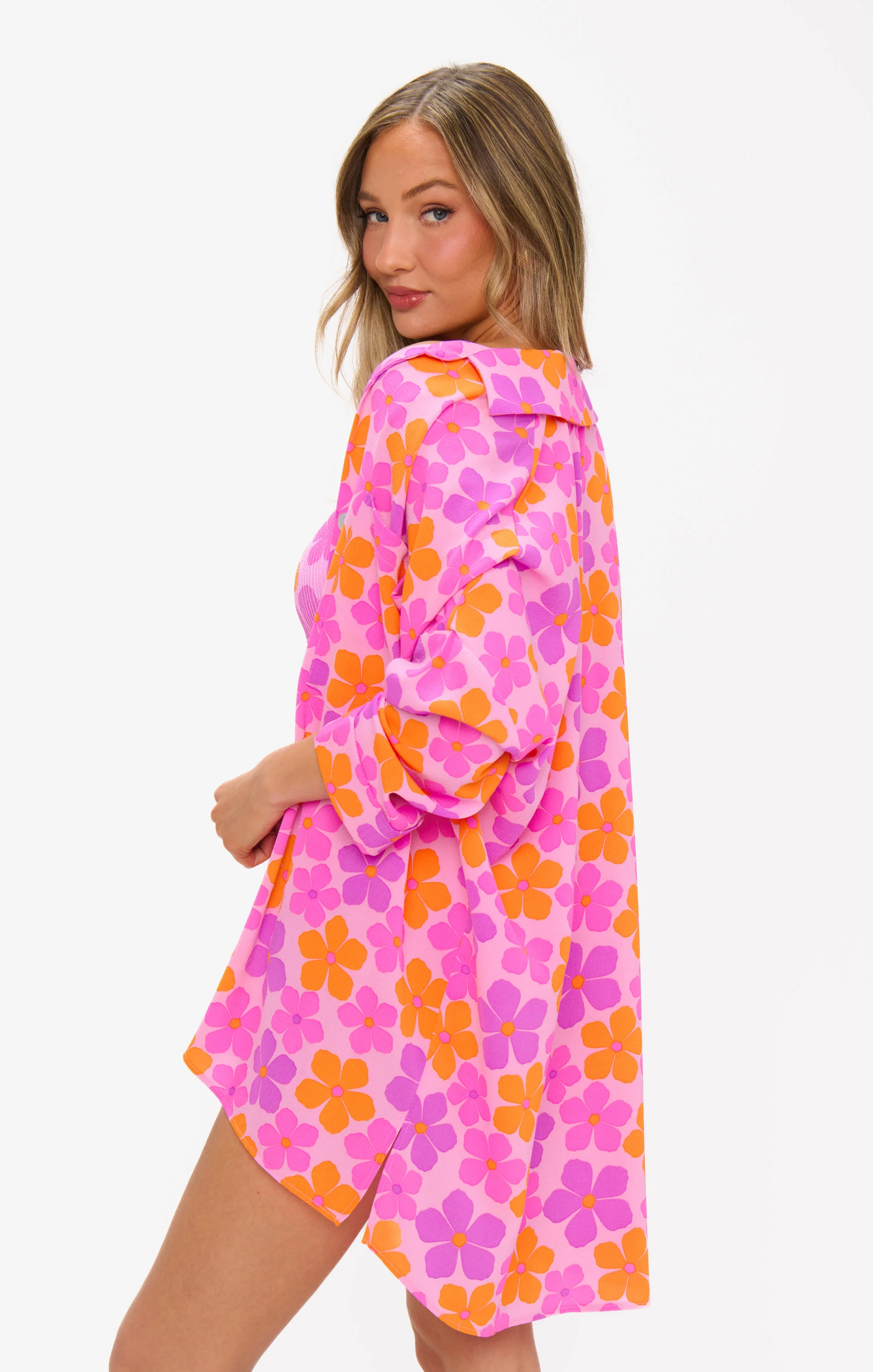 Johns Button Down Shirt ~ Pink Daisy - Image 5