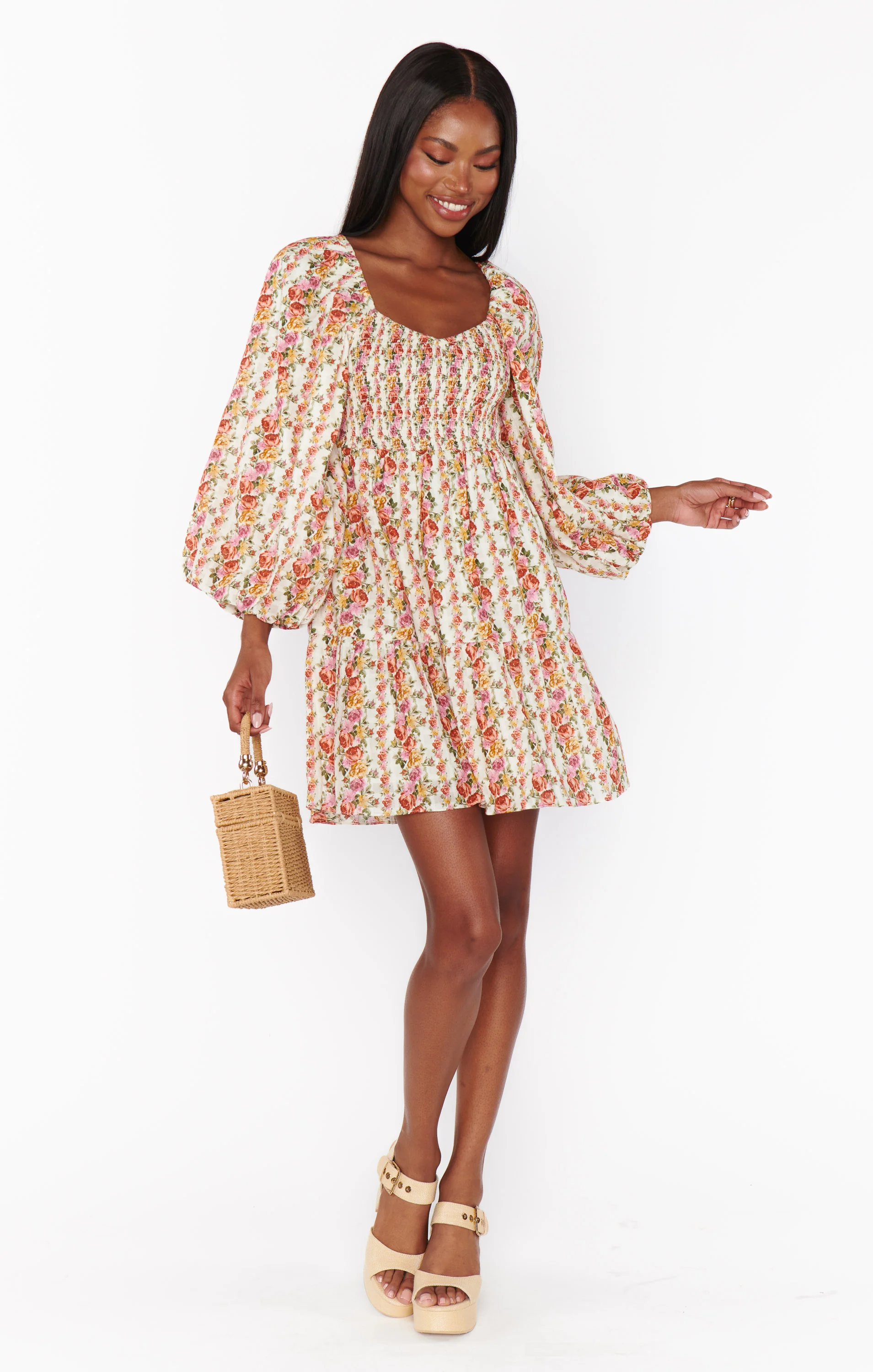 Josephine Dress ~ Hillside Stripe Floral - Image 3