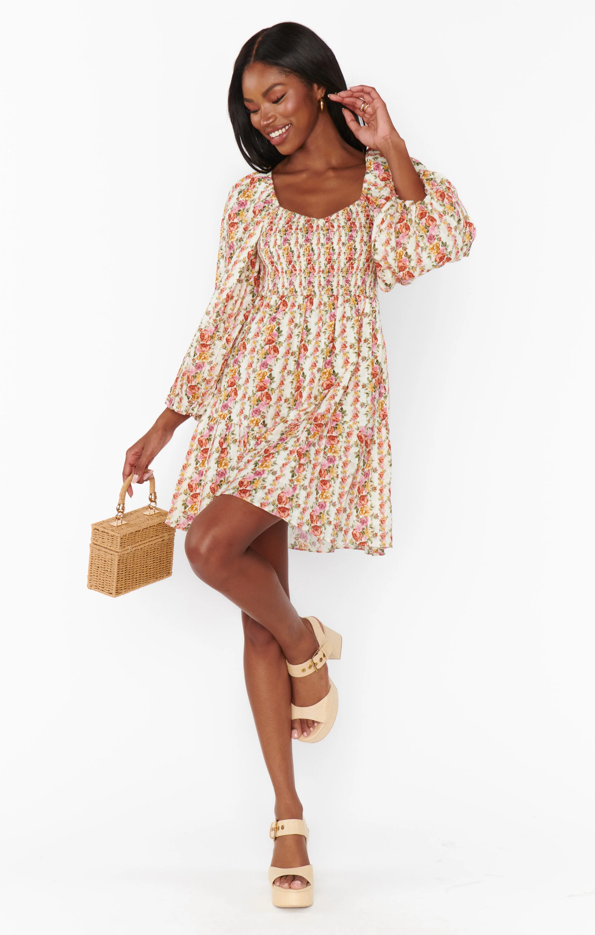 Josephine Dress ~ Hillside Stripe Floral - Image 5