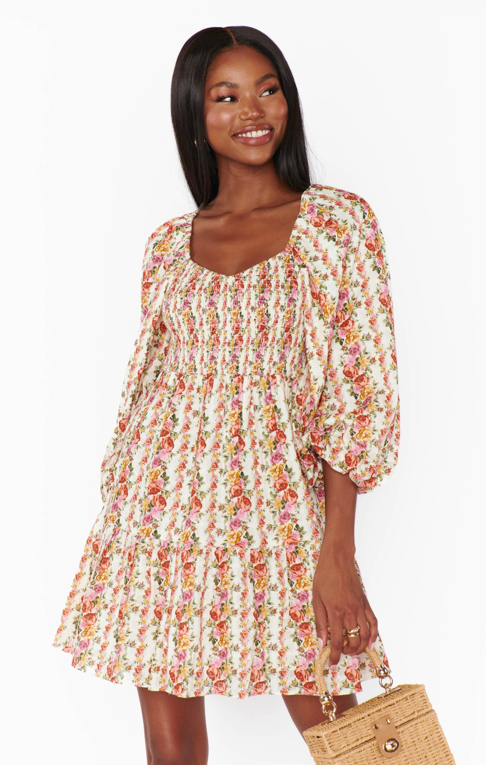 Josephine Dress ~ Hillside Stripe Floral - Image 6