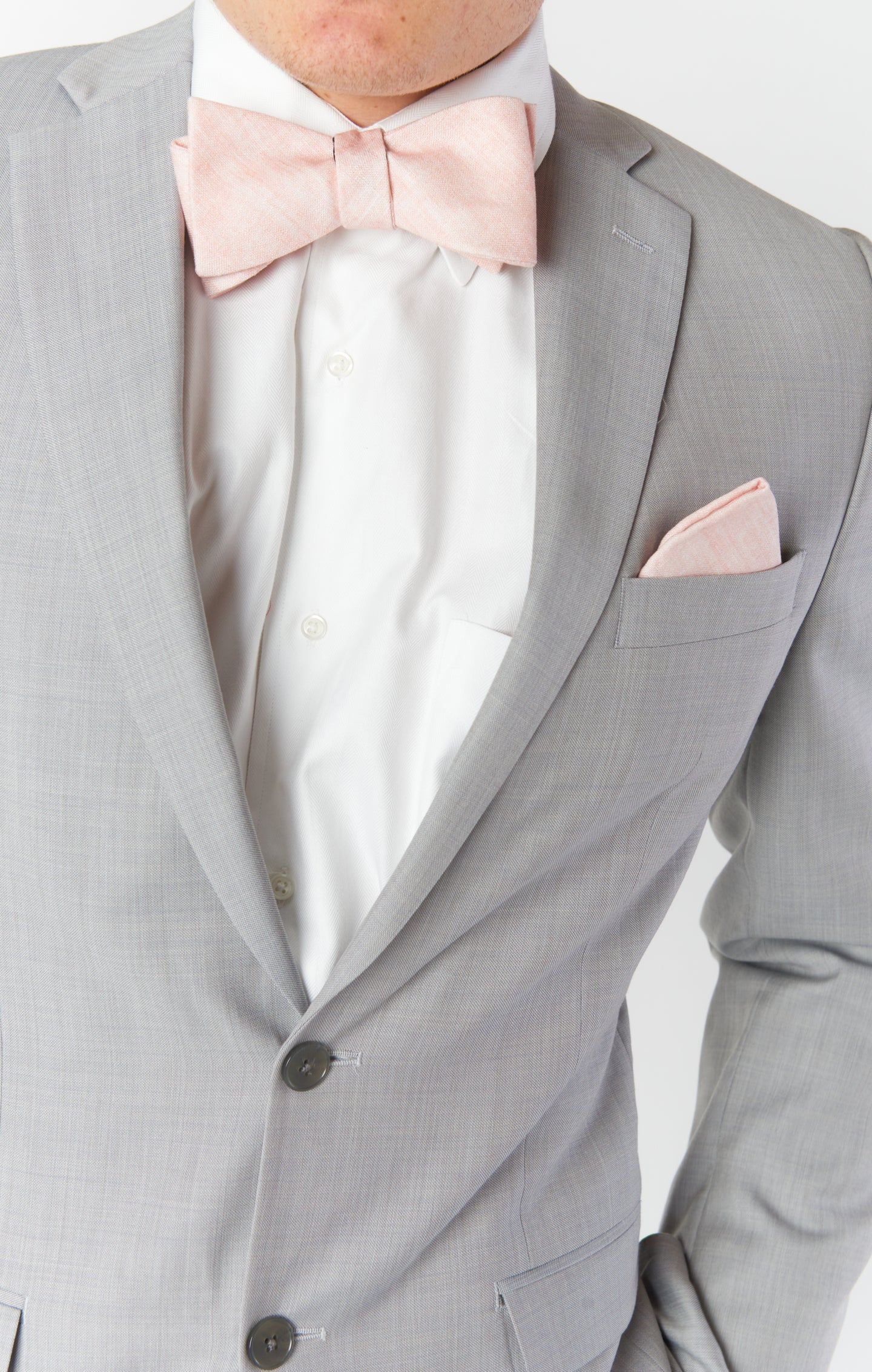 Josh Bow Tie ~ Dusty Blush Linen - Image 6