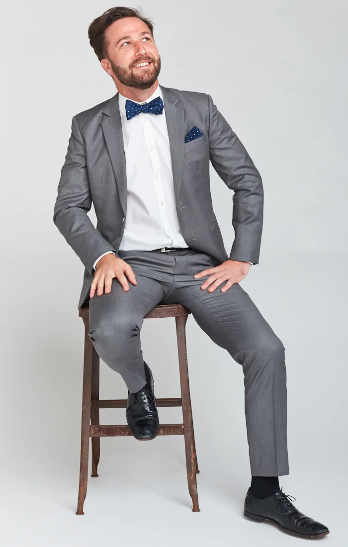 Josh Bow Tie ~ Rich Navy Dot - Image 3