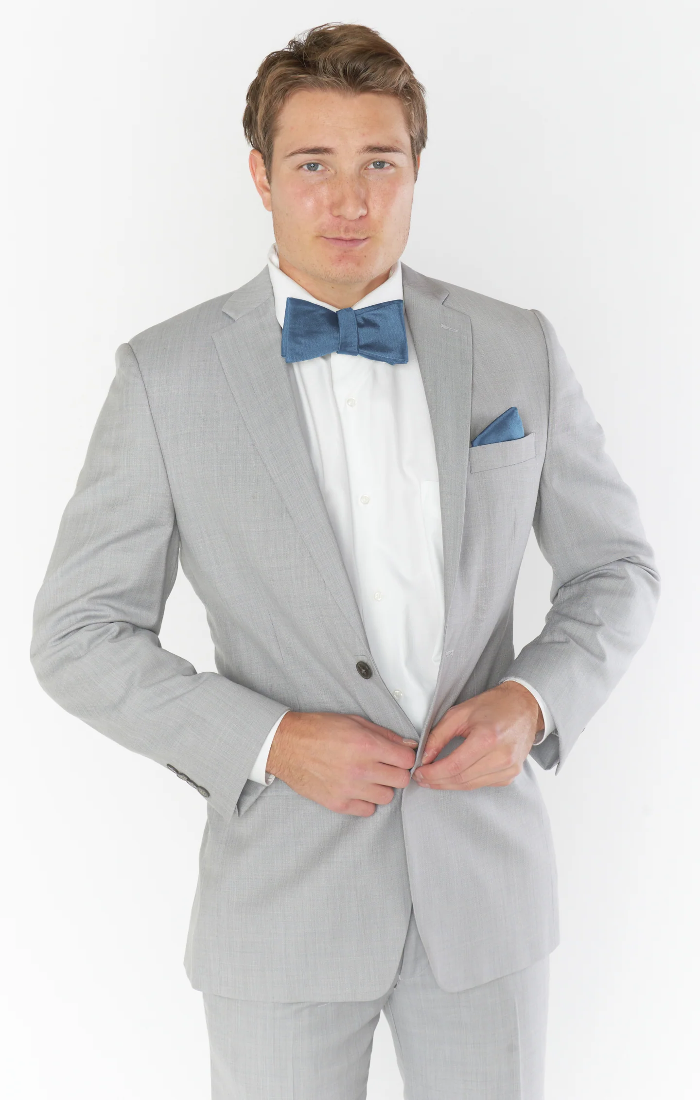 Josh Bow Tie ~ Slate Blue Solid - Image 2