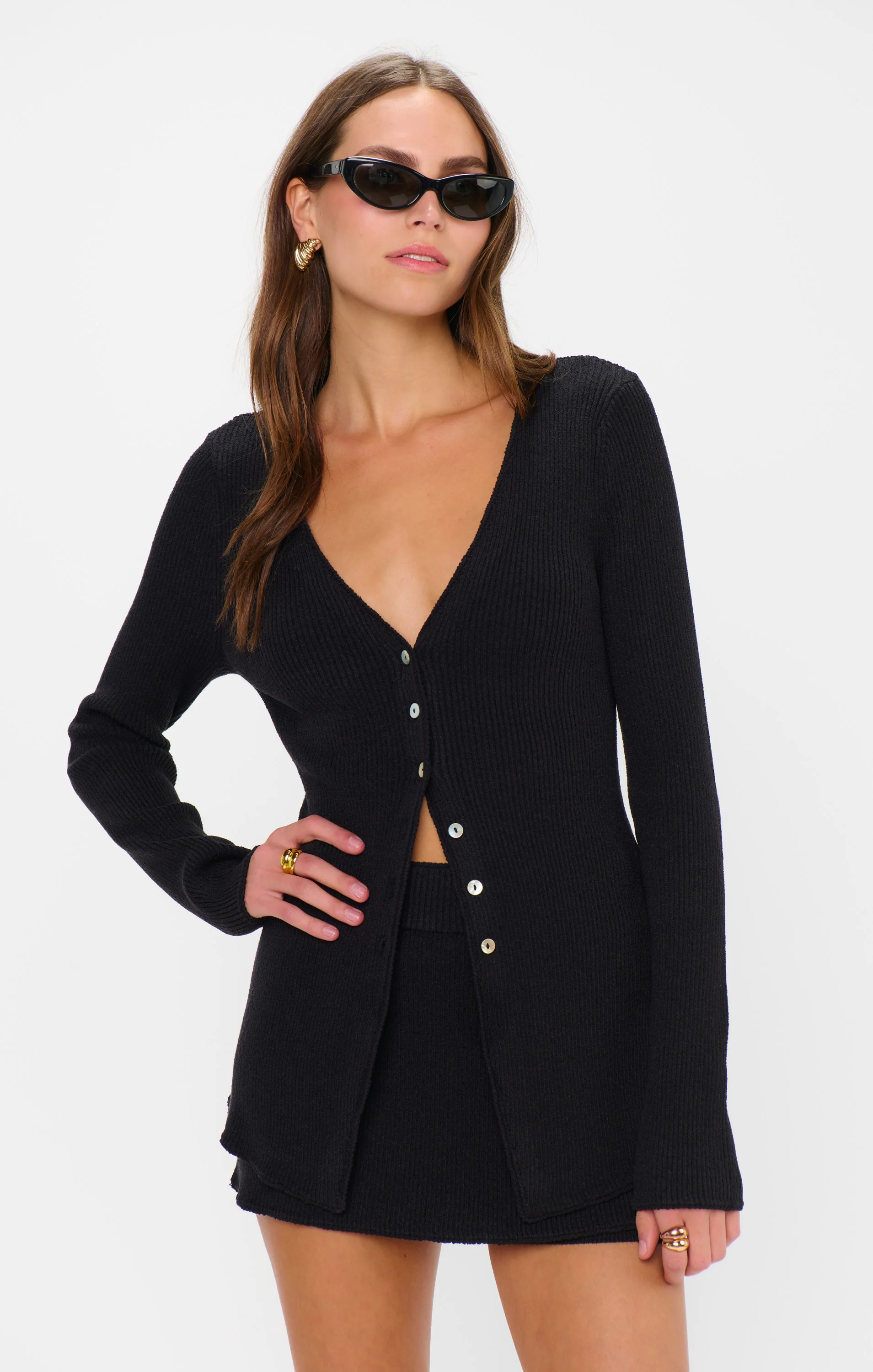 Josie Mini Skort ~ Black Rib Knit - Image 4