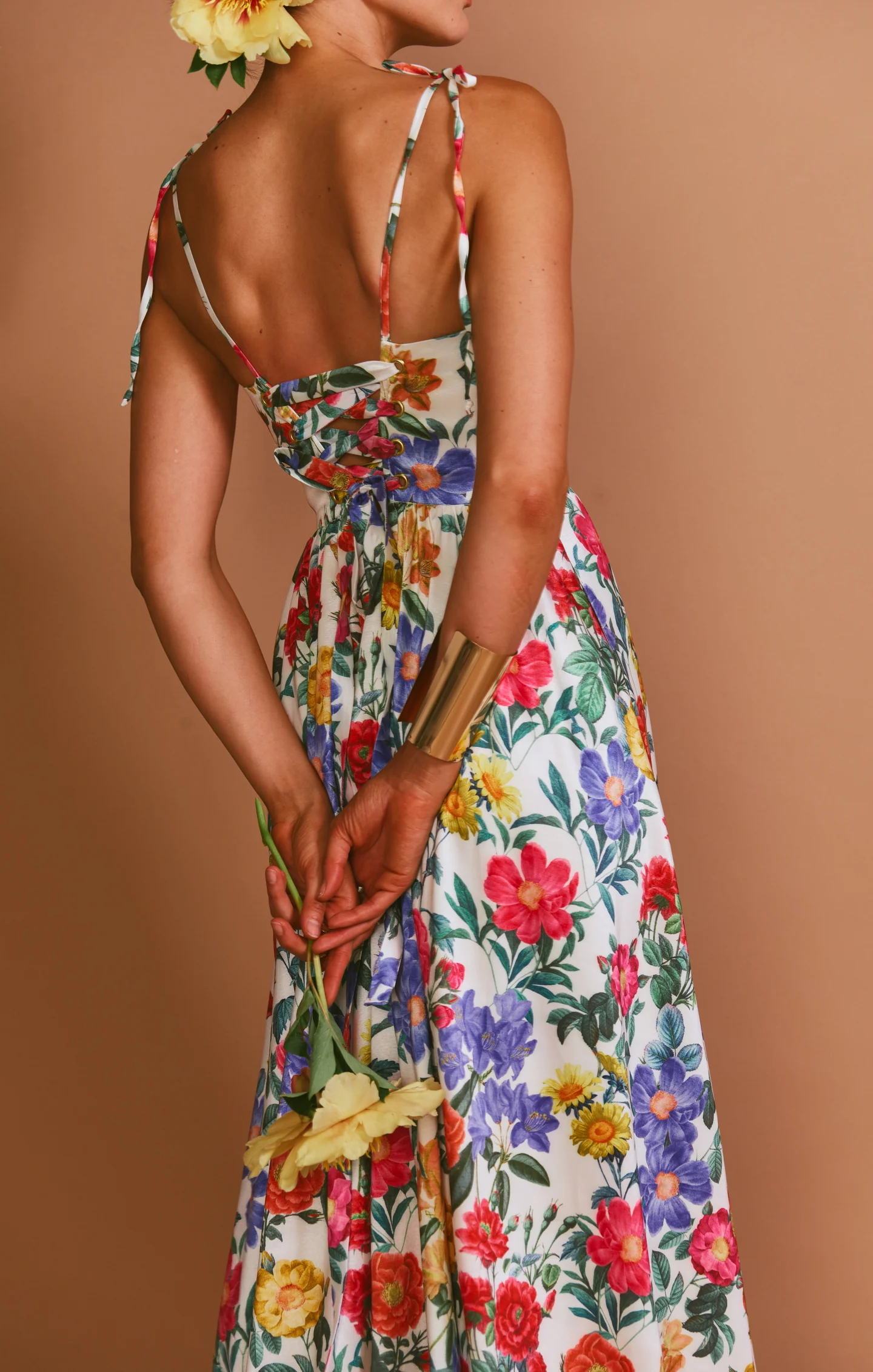 Juliet Maxi Dress ~ Charm Peony White Taffeta - Image 10