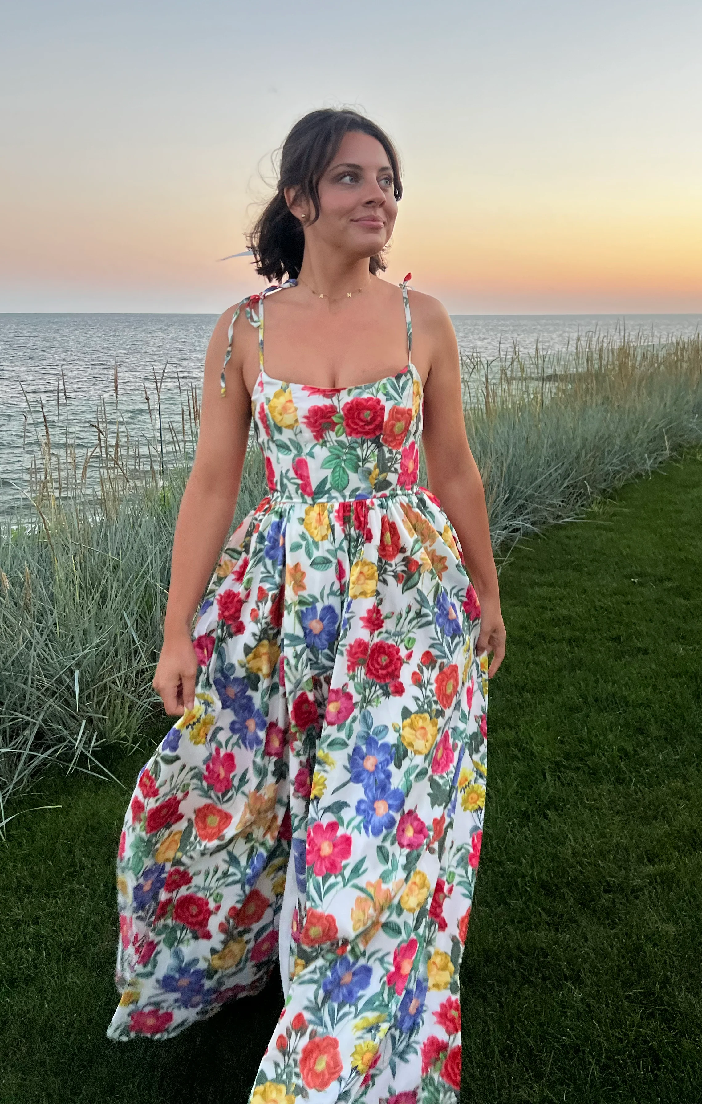 Juliet Maxi Dress ~ Charm Peony White Taffeta - Image 2