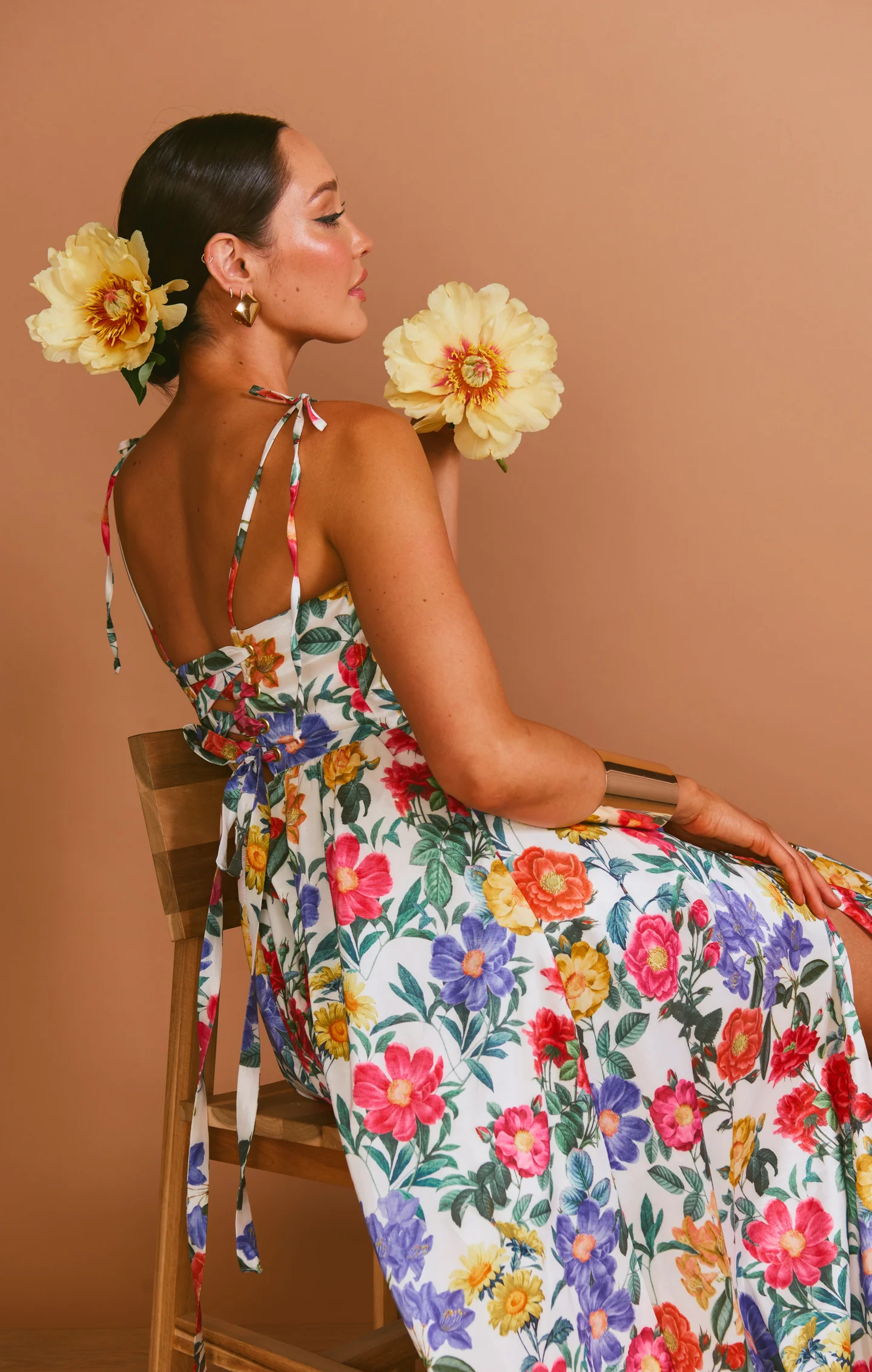 Juliet Maxi Dress ~ Charm Peony White Taffeta - Image 5