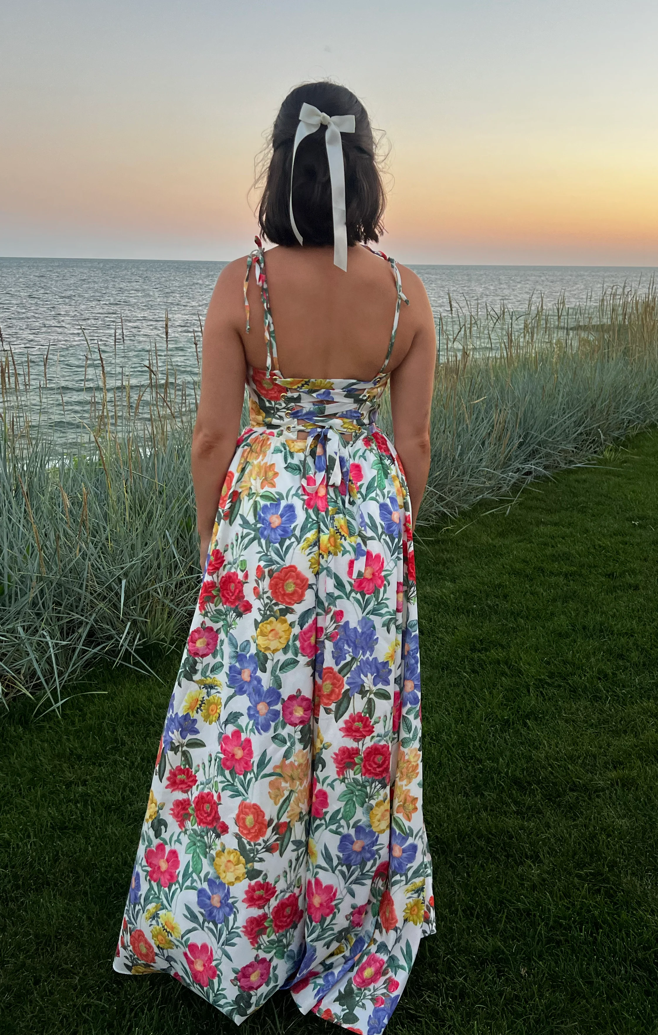 Juliet Maxi Dress ~ Charm Peony White Taffeta - Image 6