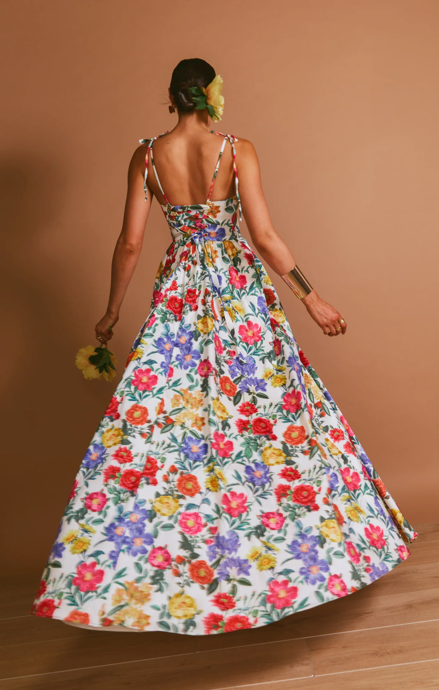 Juliet Maxi Dress ~ Charm Peony White Taffeta - Image 7