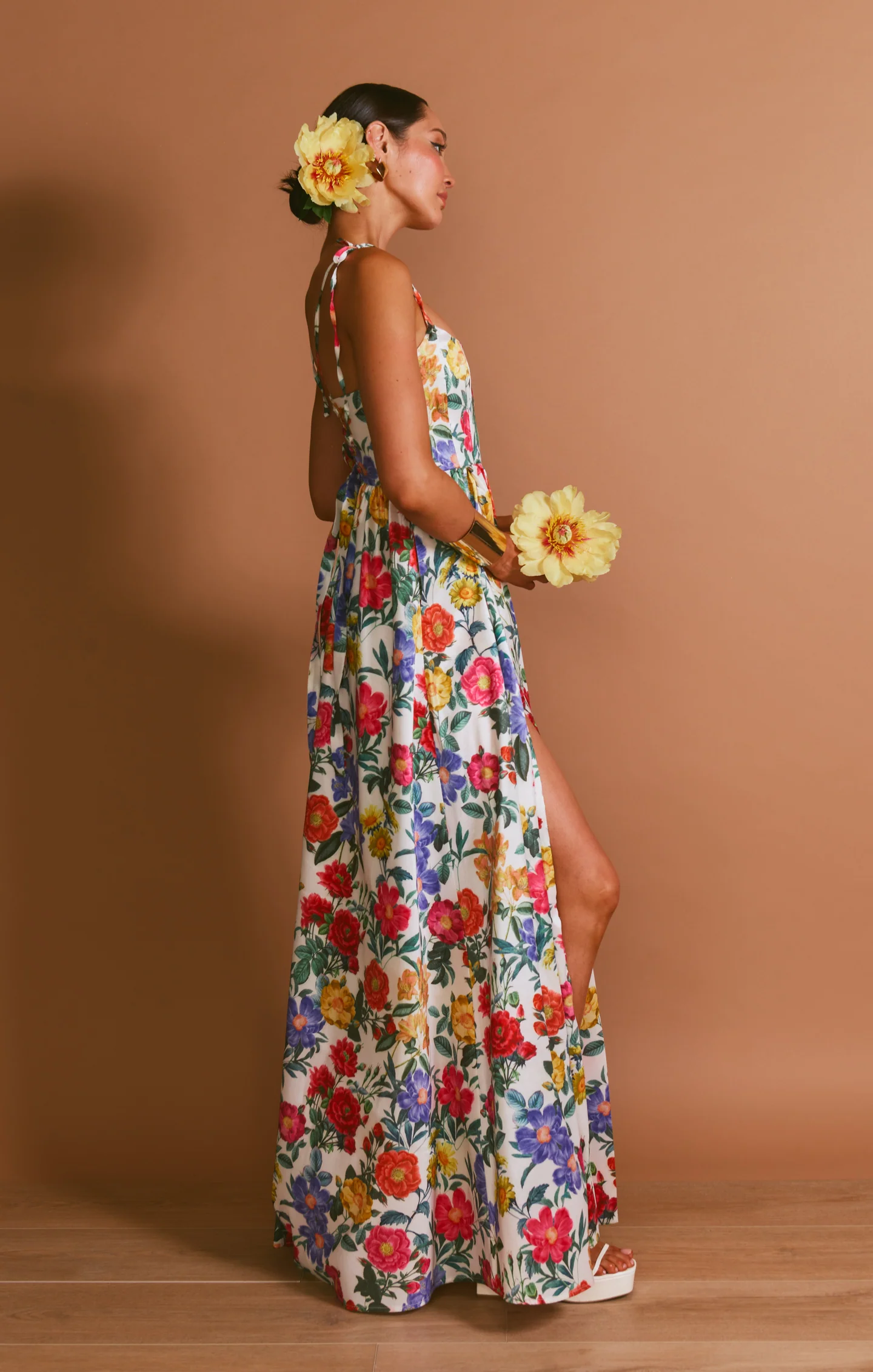 Juliet Maxi Dress ~ Charm Peony White Taffeta - Image 8