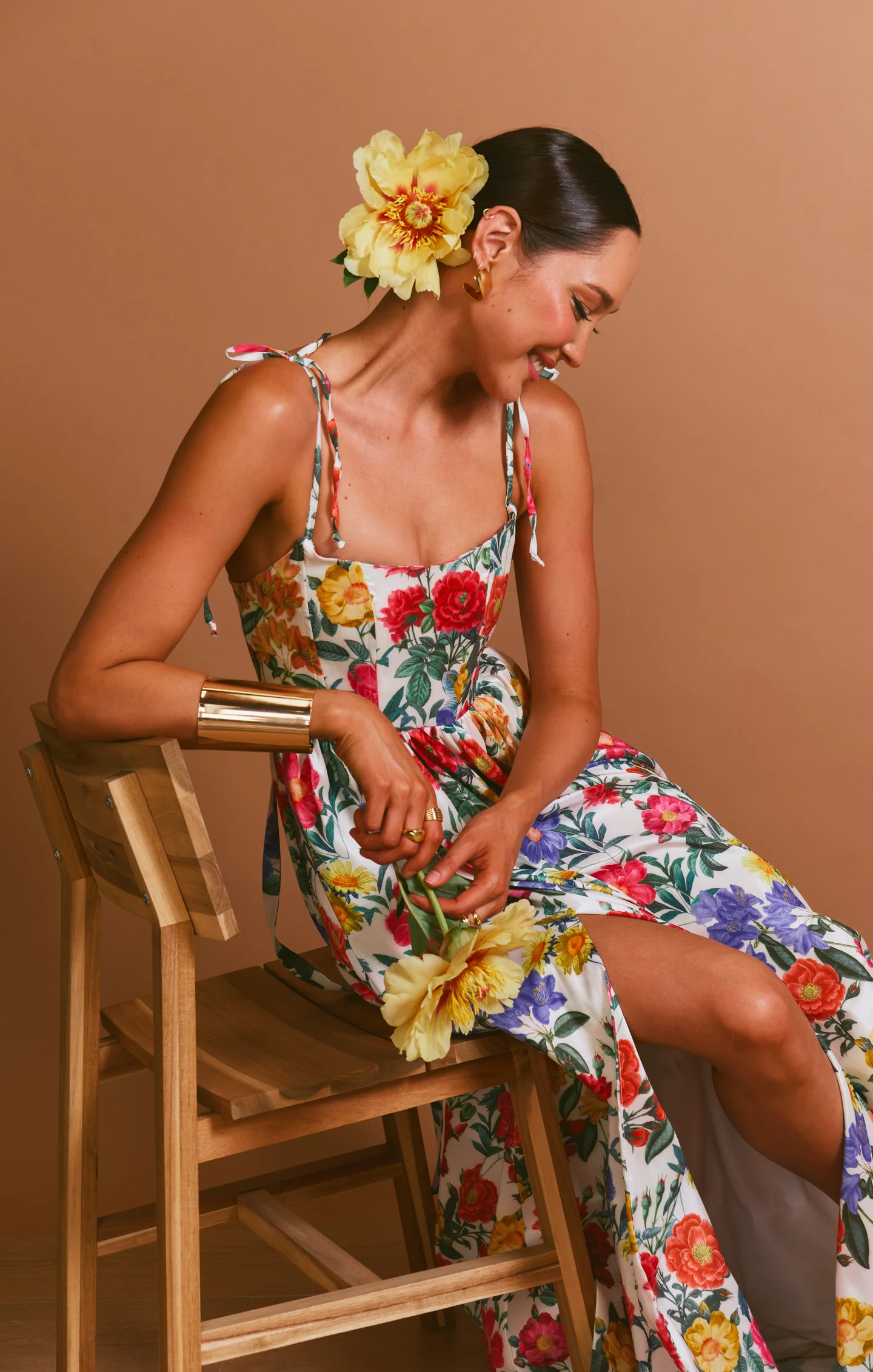 Juliet Maxi Dress ~ Charm Peony White Taffeta - Image 9