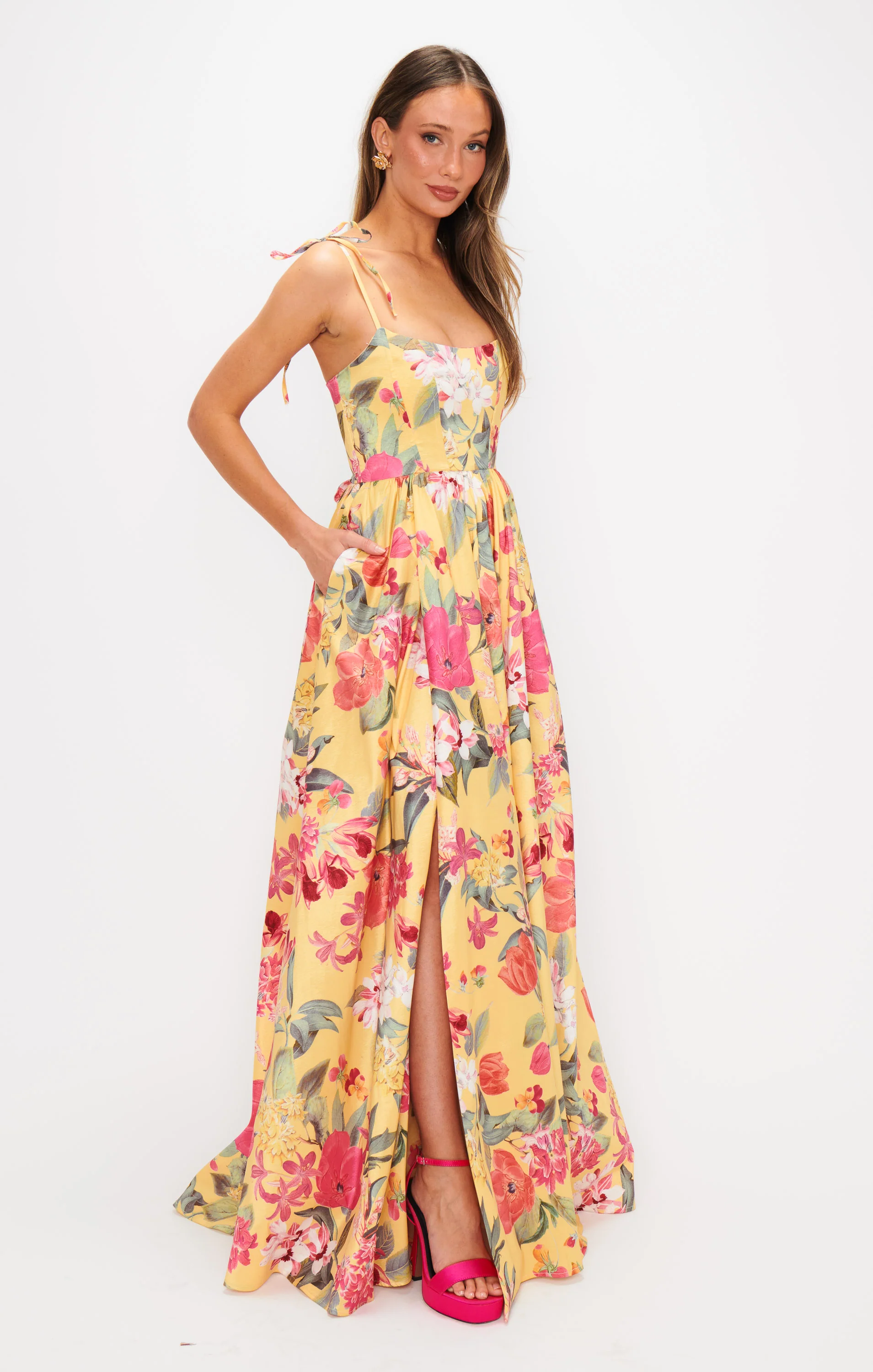 Juliet Maxi Dress ~ Mimosa Floral Taffeta - Image 5