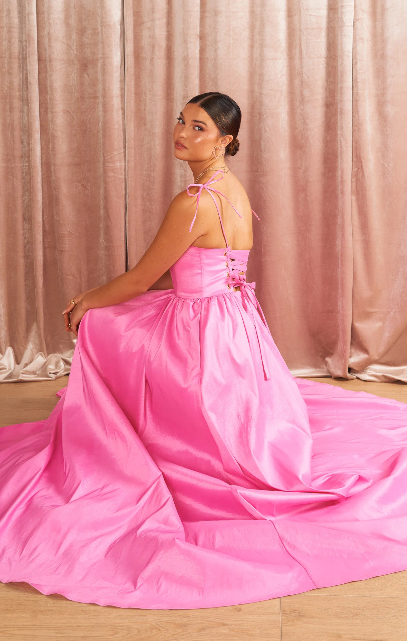 Juliet Maxi Dress ~ Pink Taffeta - Image 5