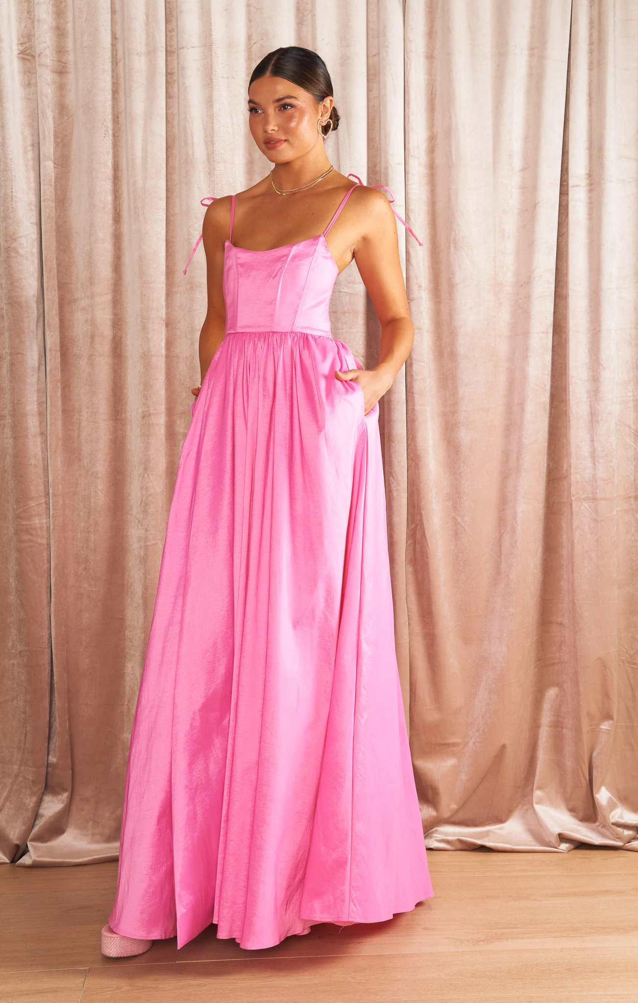 Juliet Maxi Dress ~ Pink Taffeta - Image 7