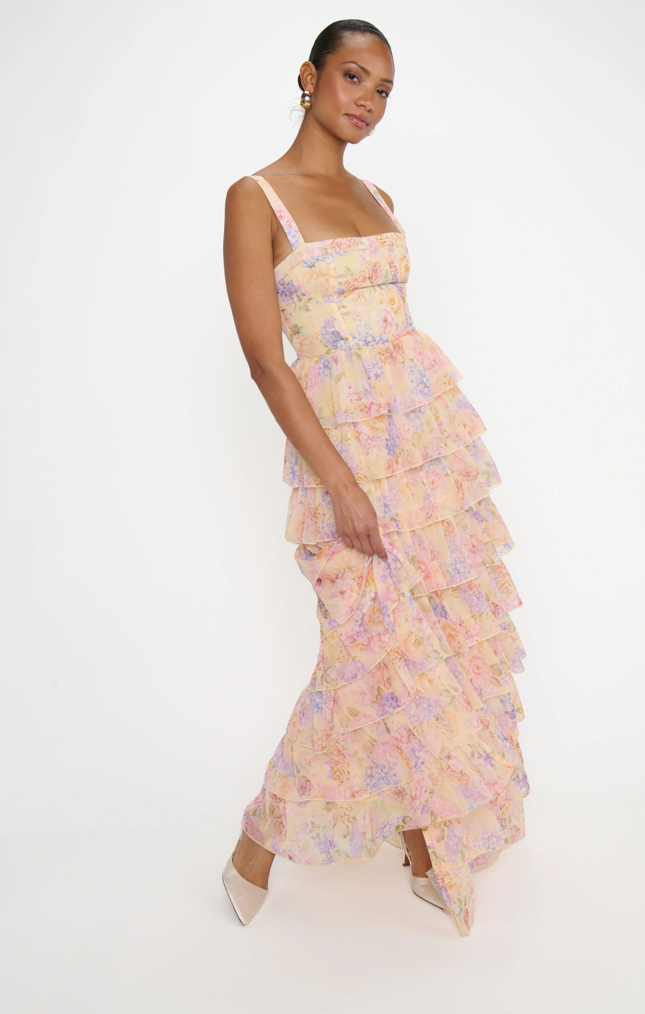 Katarina Maxi Dress ~ Pale Yellow Blooms - Image 5