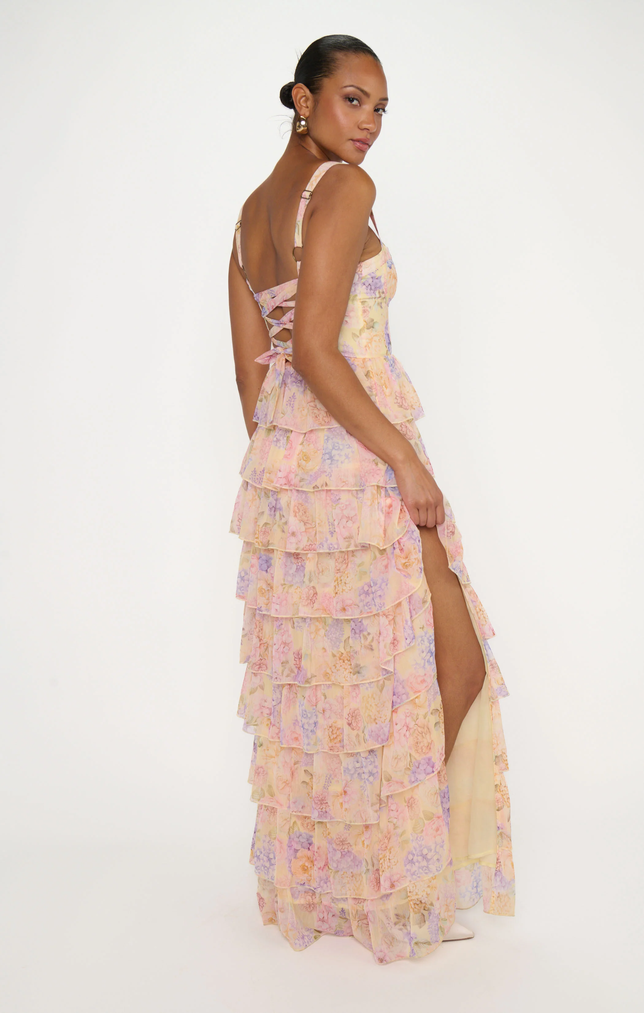 Katarina Maxi Dress ~ Pale Yellow Blooms - Image 6