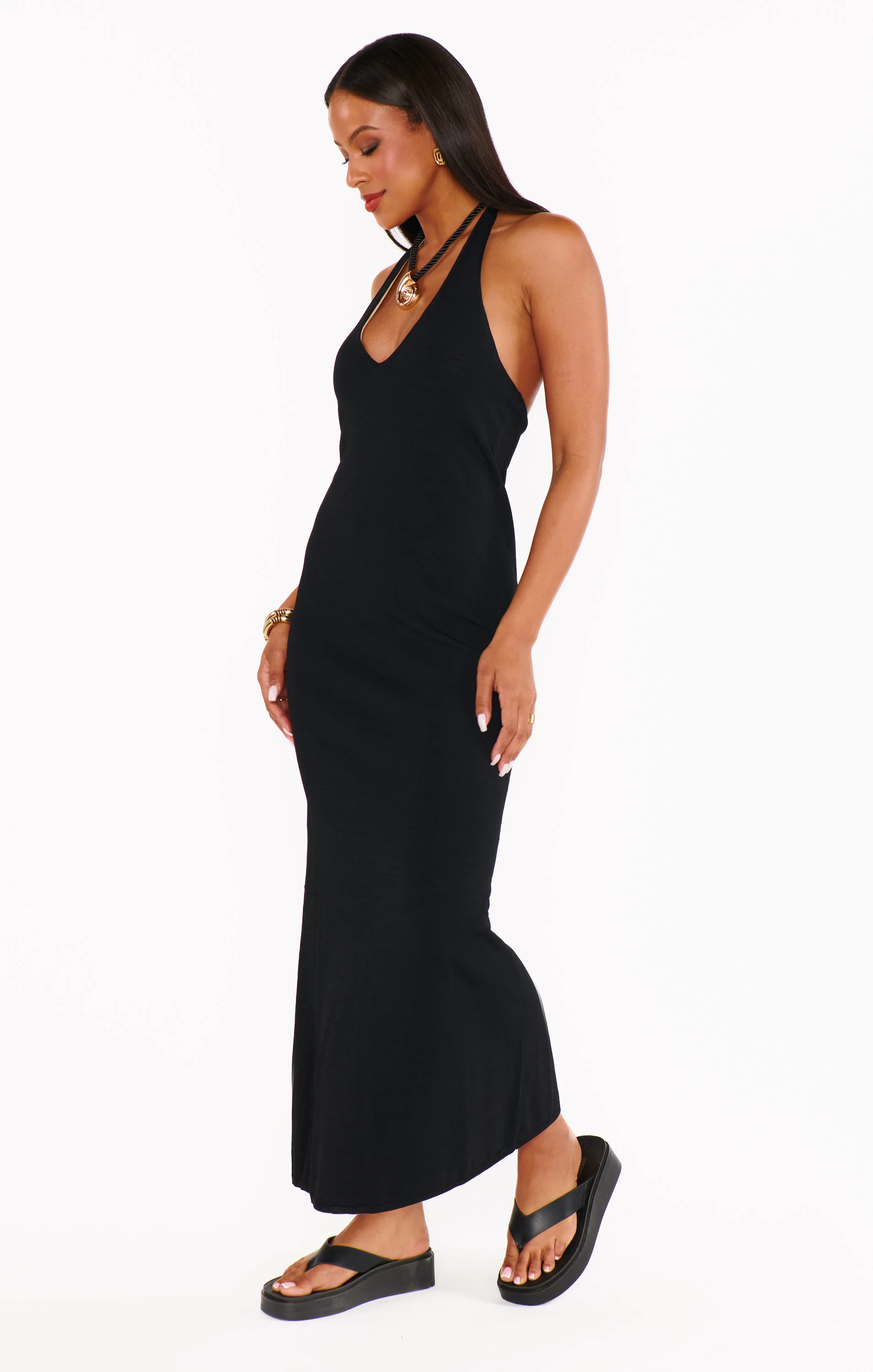 Kate Halter Dress ~ Black Knit - Image 5