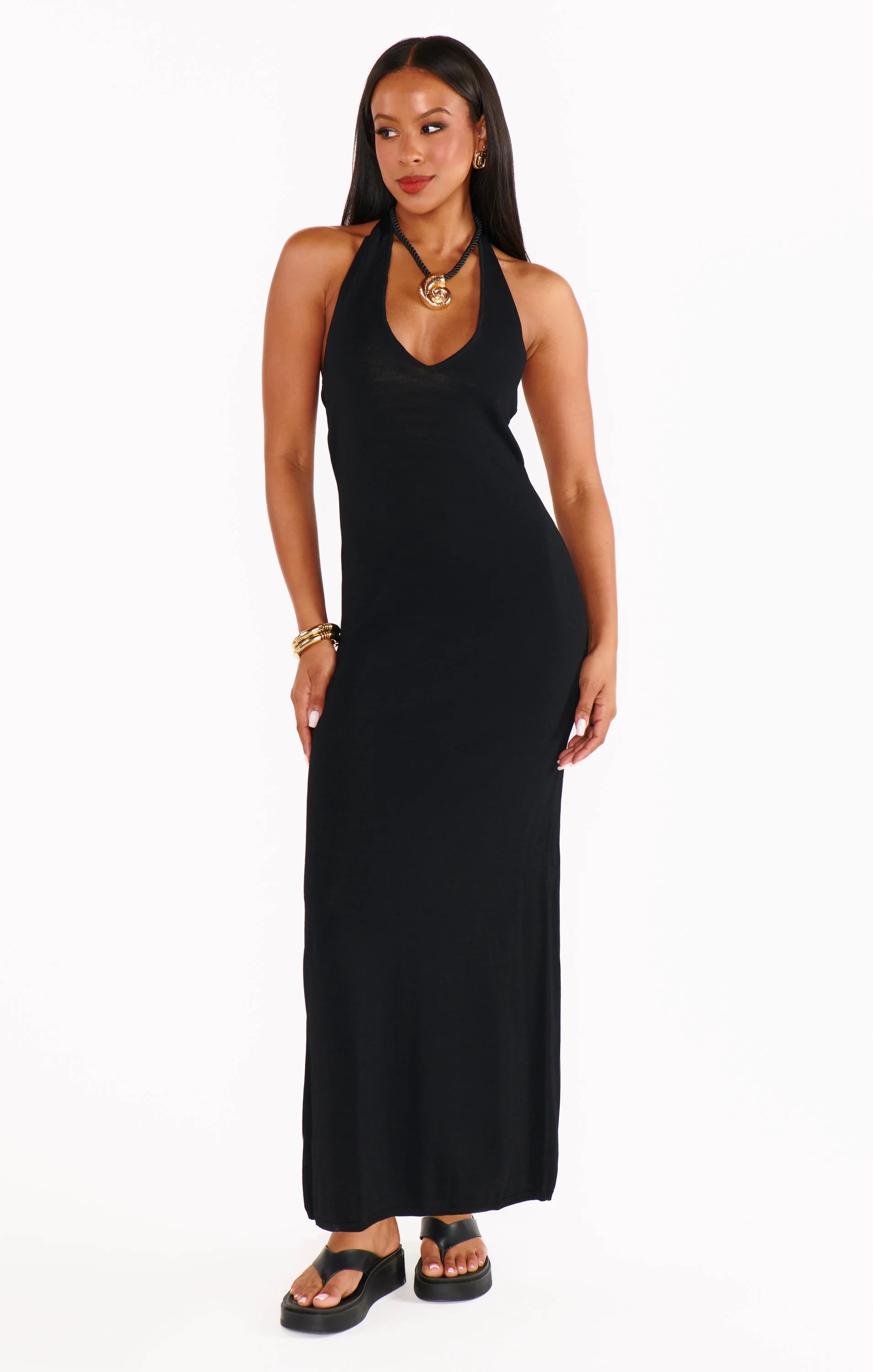 Kate Halter Dress ~ Black Knit - Image 6